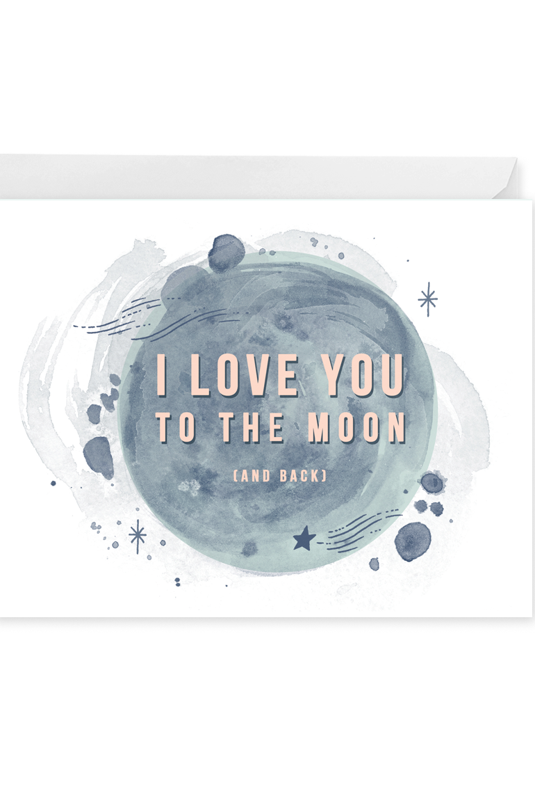 I Love You to the Moon Greeting Card