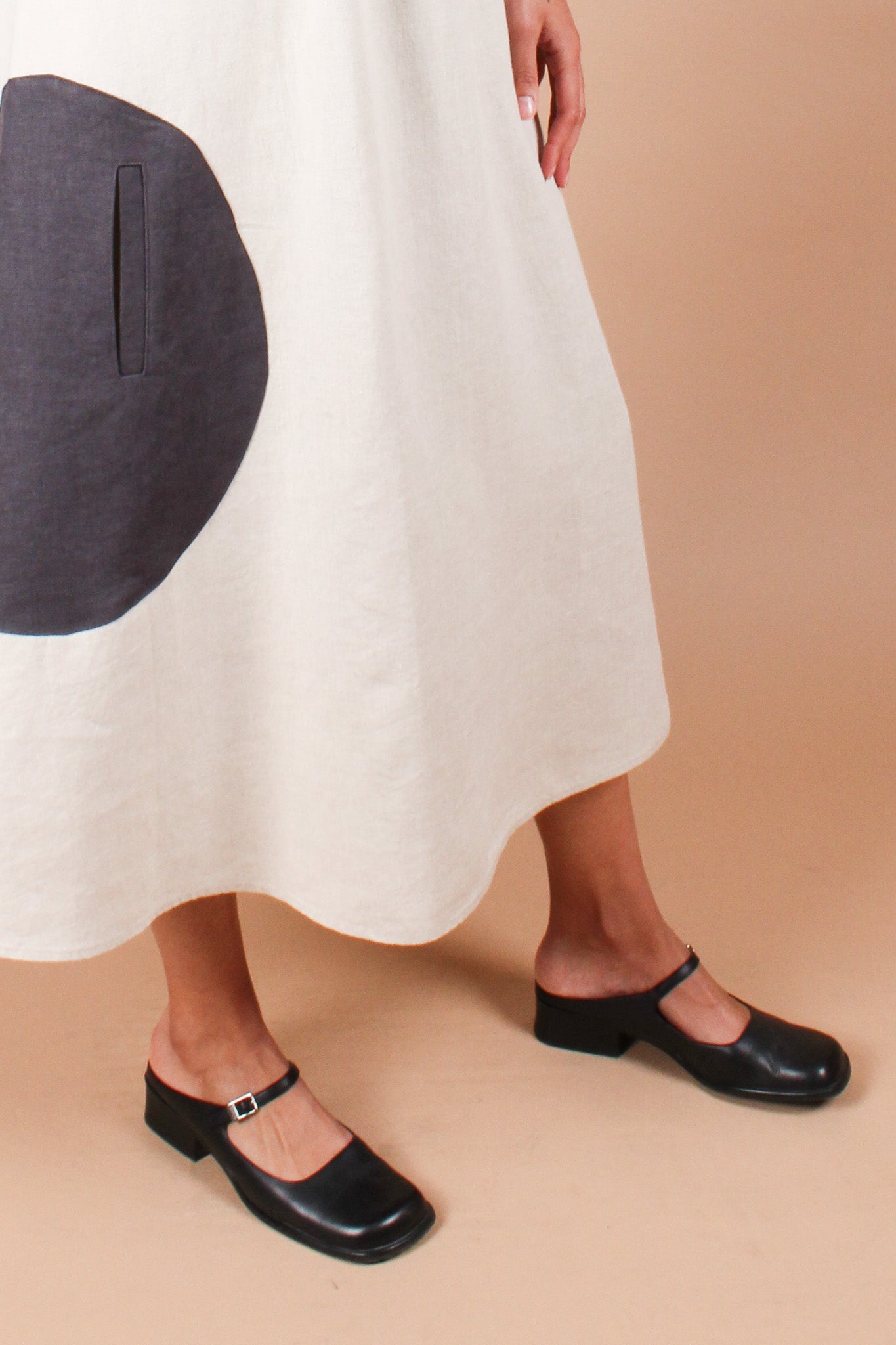 Redesigned Circle Pocket Linen Skirt Size XL
