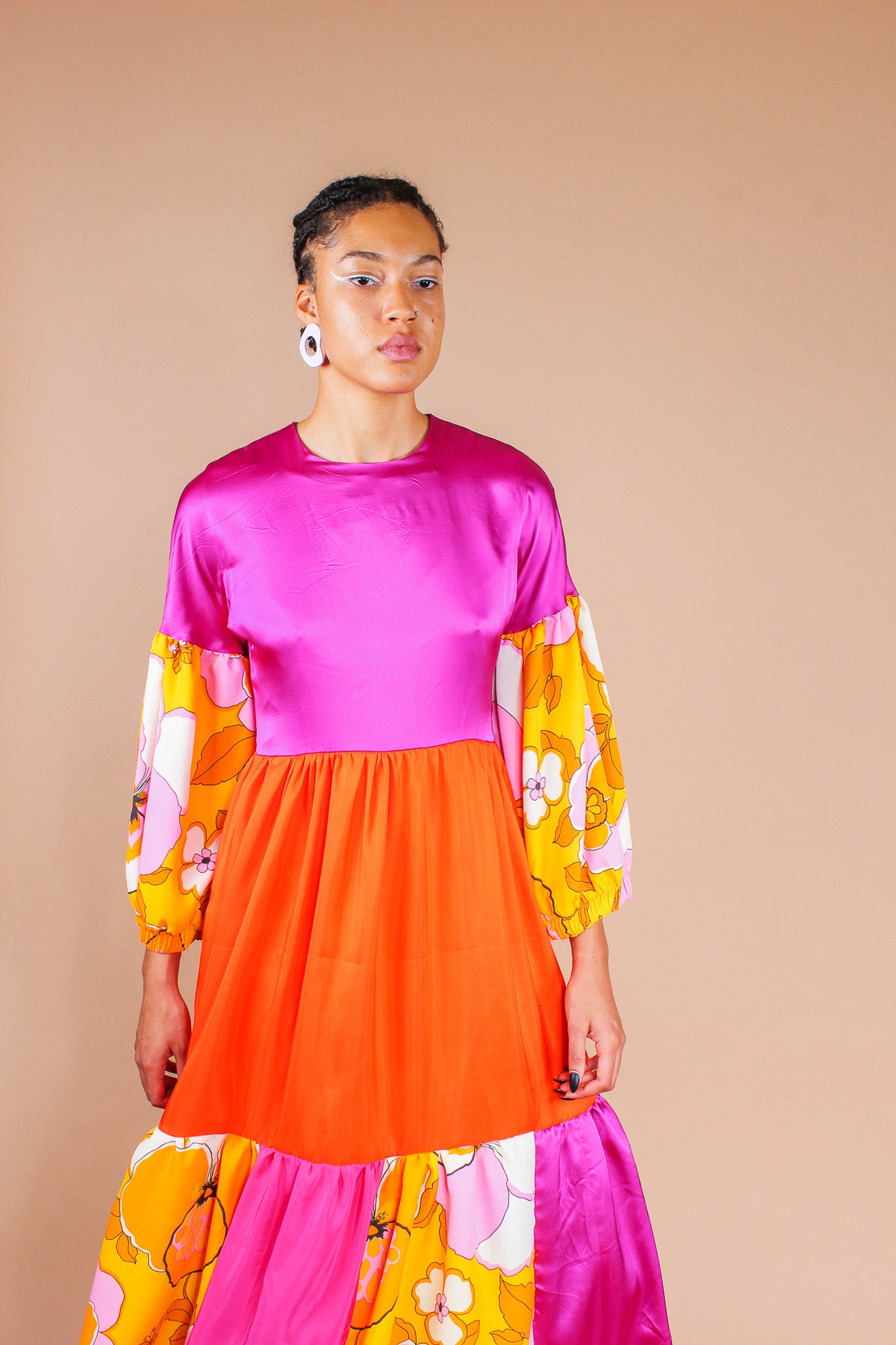 Vivid Upcycled Patchwork Dress Size M