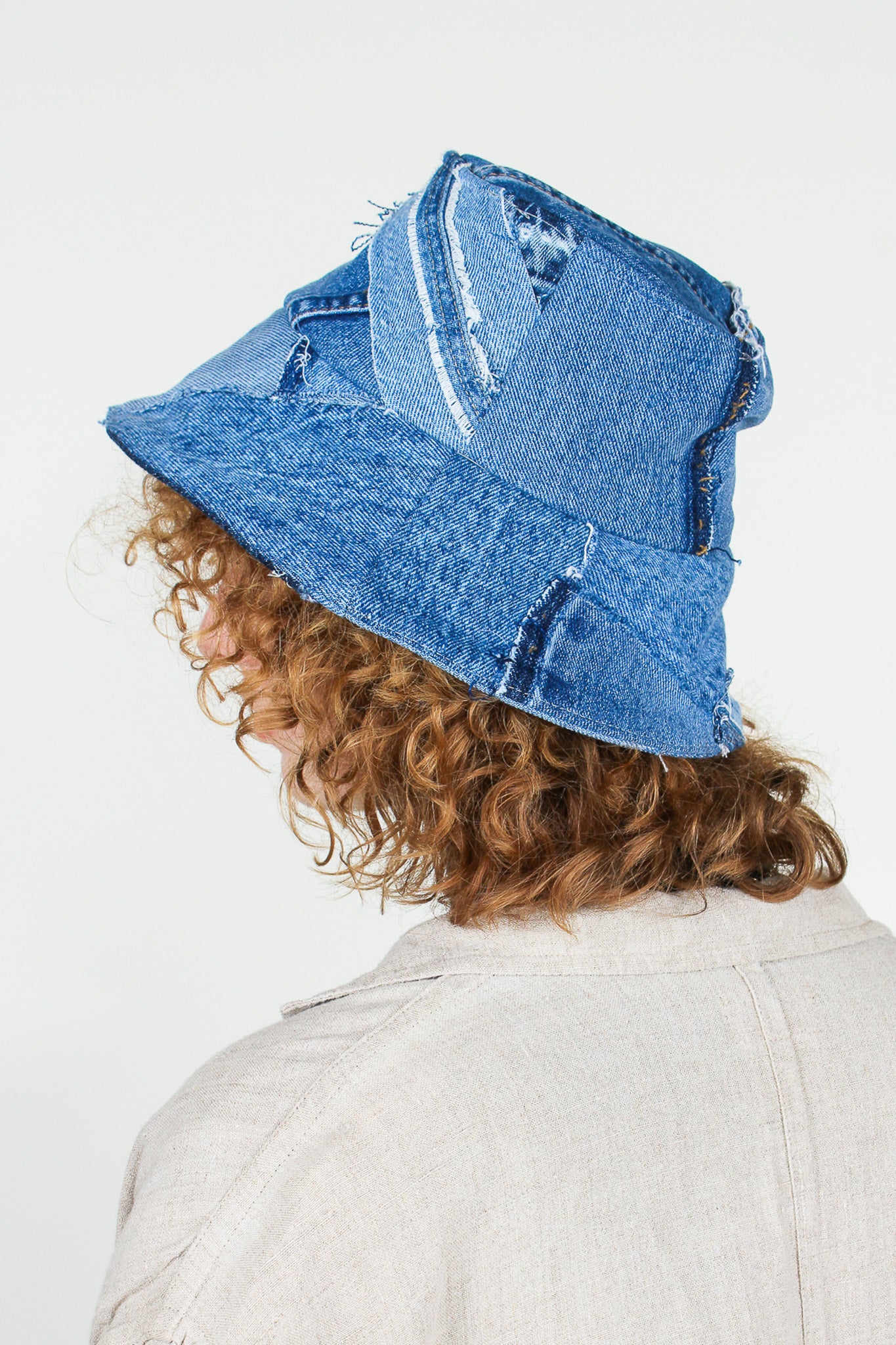 Handmade Wide Brim Patchwork Bucket Hat