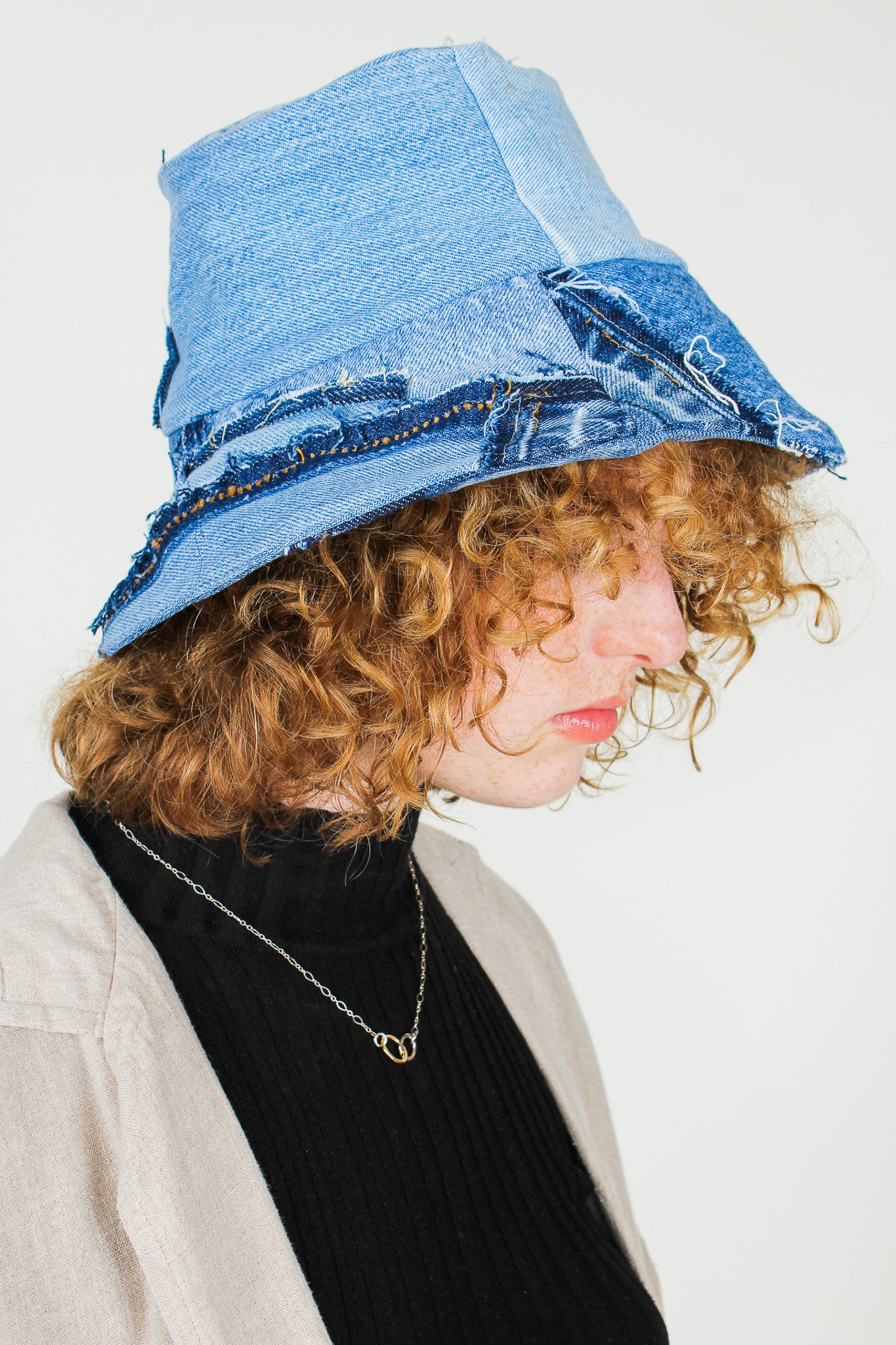 Handmade Wide Brim Patchwork Bucket Hat