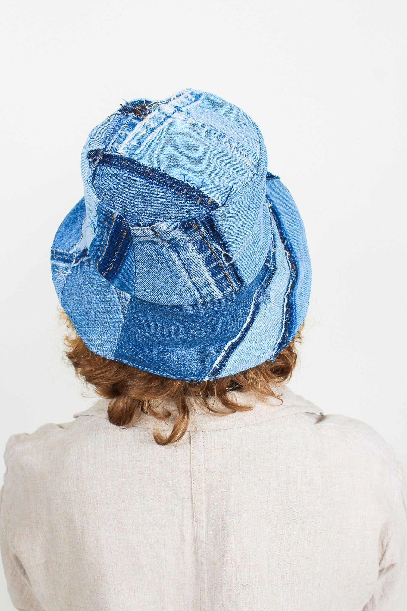 Handmade Wide Brim Patchwork Bucket Hat