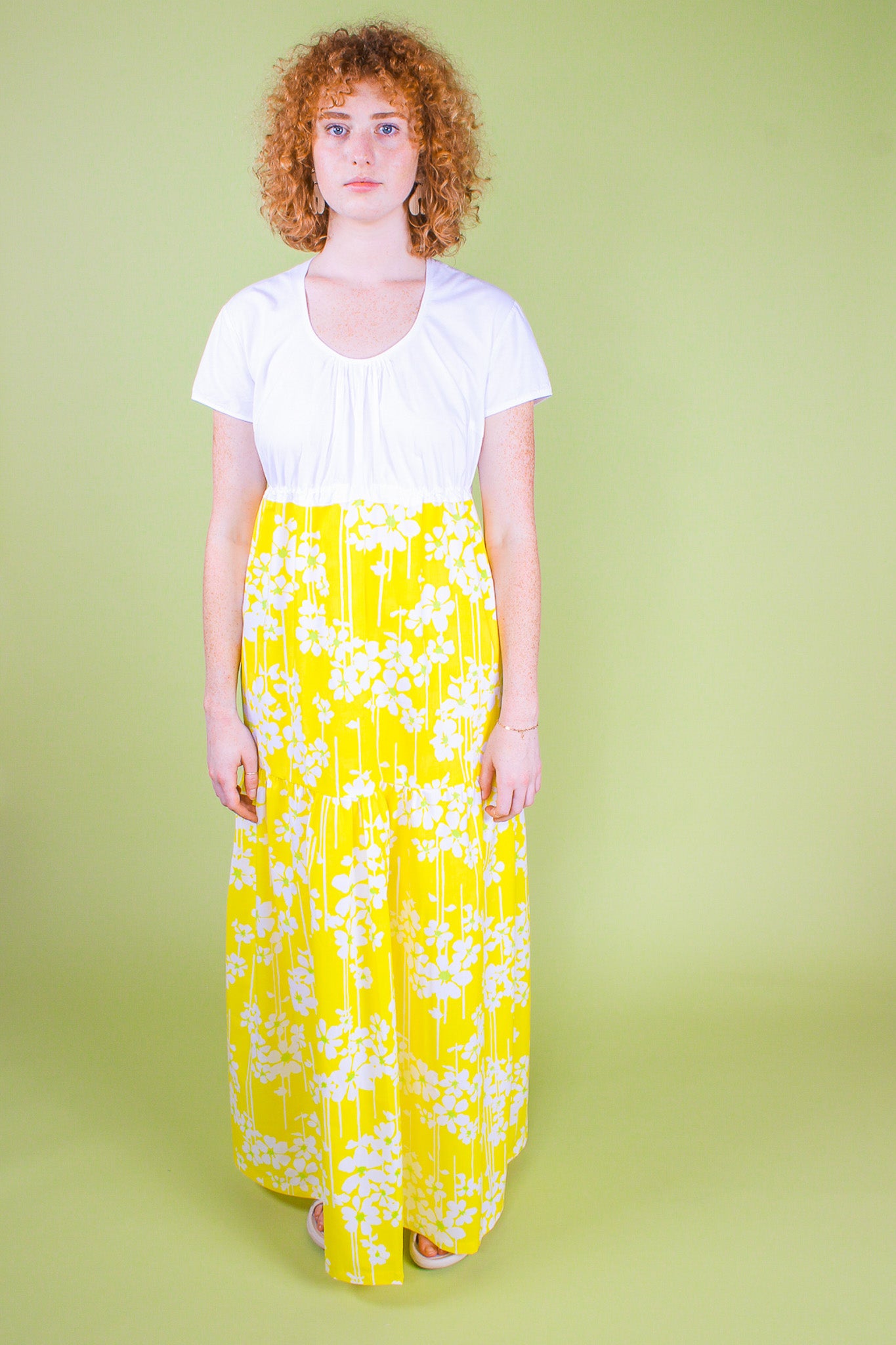 Handmade Lemon Floral Maxi Dress Size L