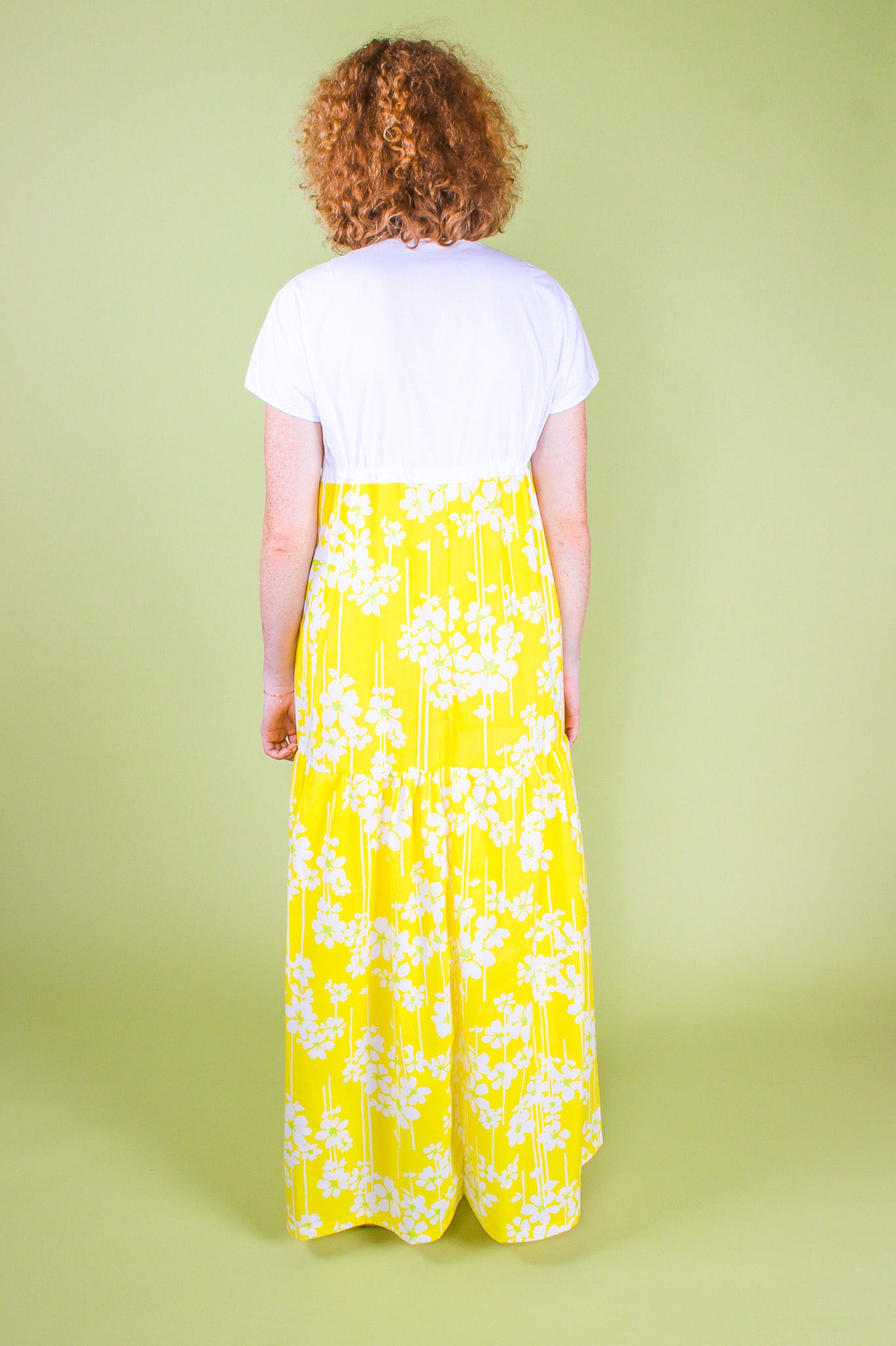 Handmade Lemon Floral Maxi Dress Size L