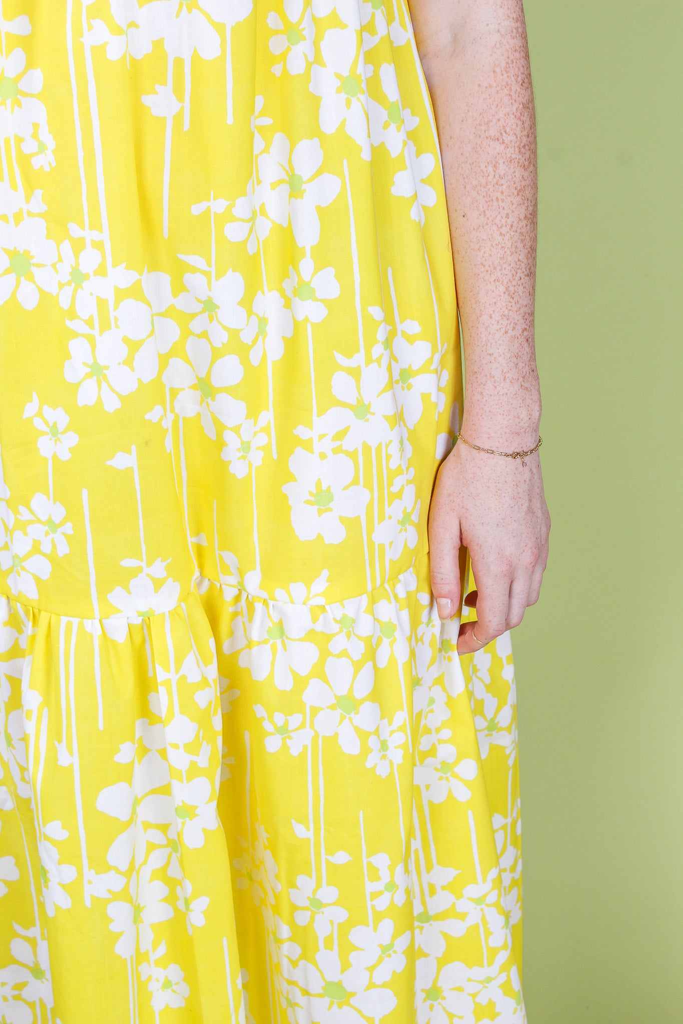 Handmade Lemon Floral Maxi Dress Size L