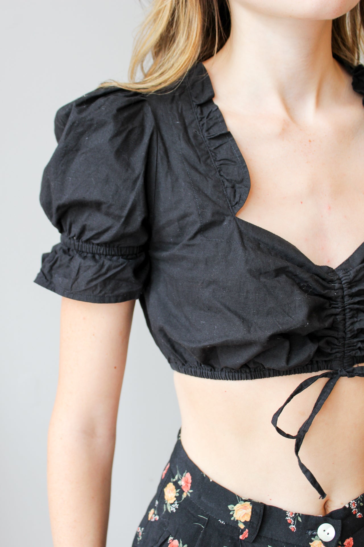 Vintage German Blouse in Black Size XS
