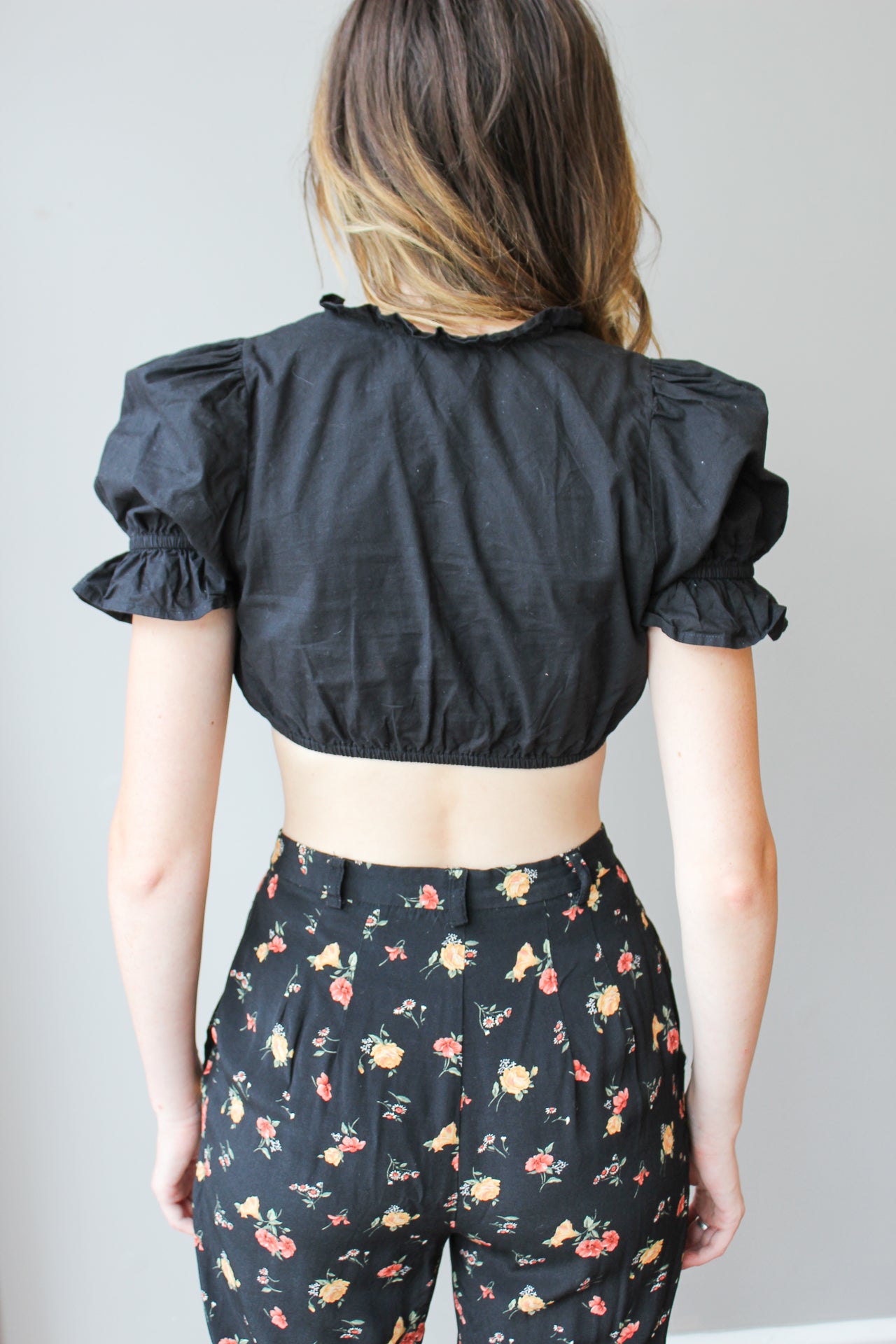 Vintage German Blouse in Black Size XS