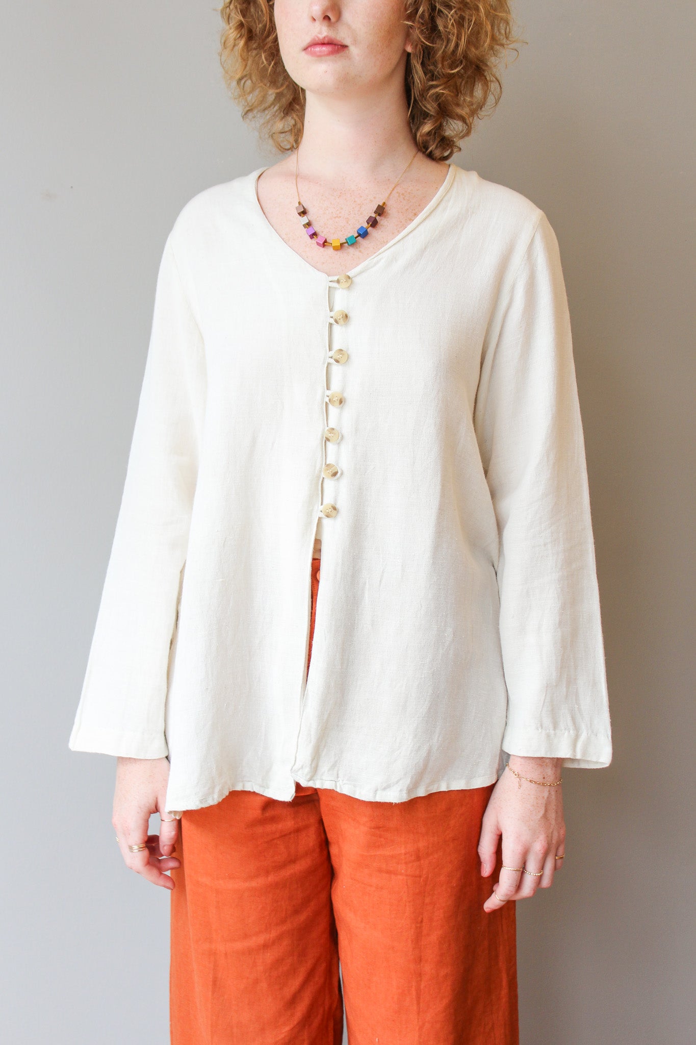 Vintage Cashew Linen Tunic Size M