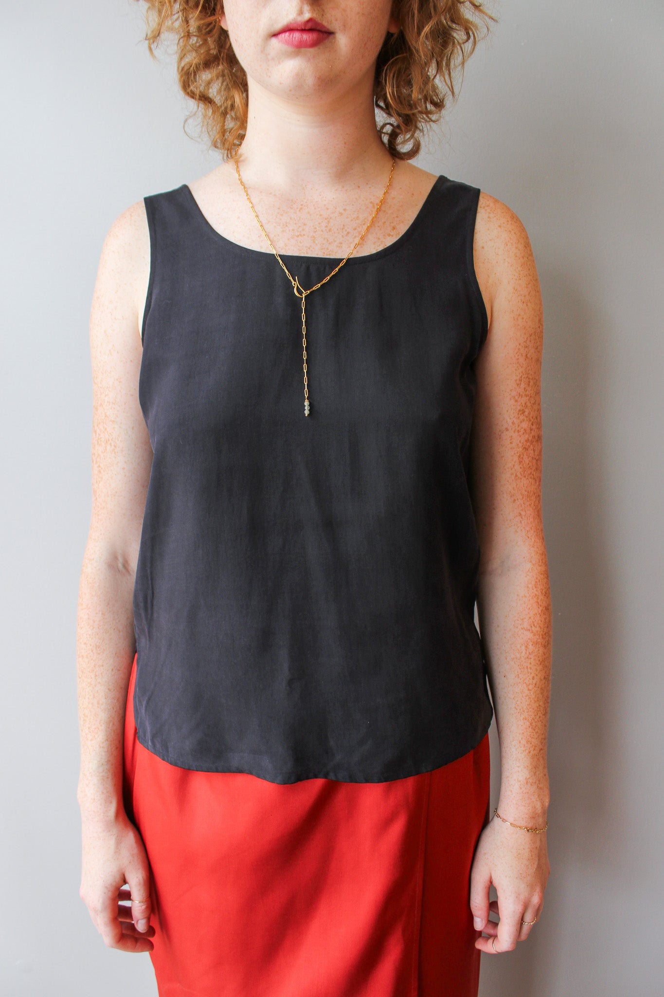 Vintage Midnight Silk Tank Size S
