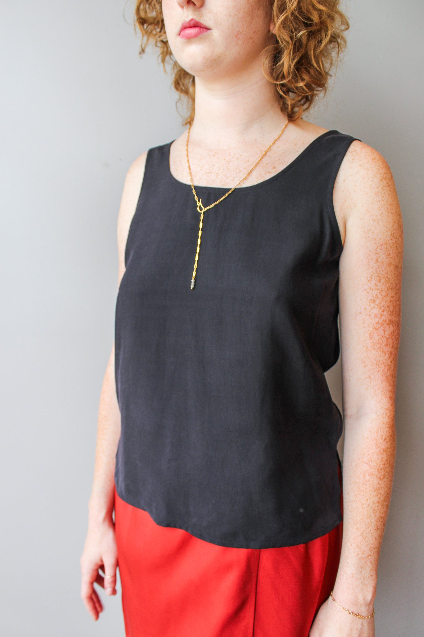 Vintage Midnight Silk Tank Size S