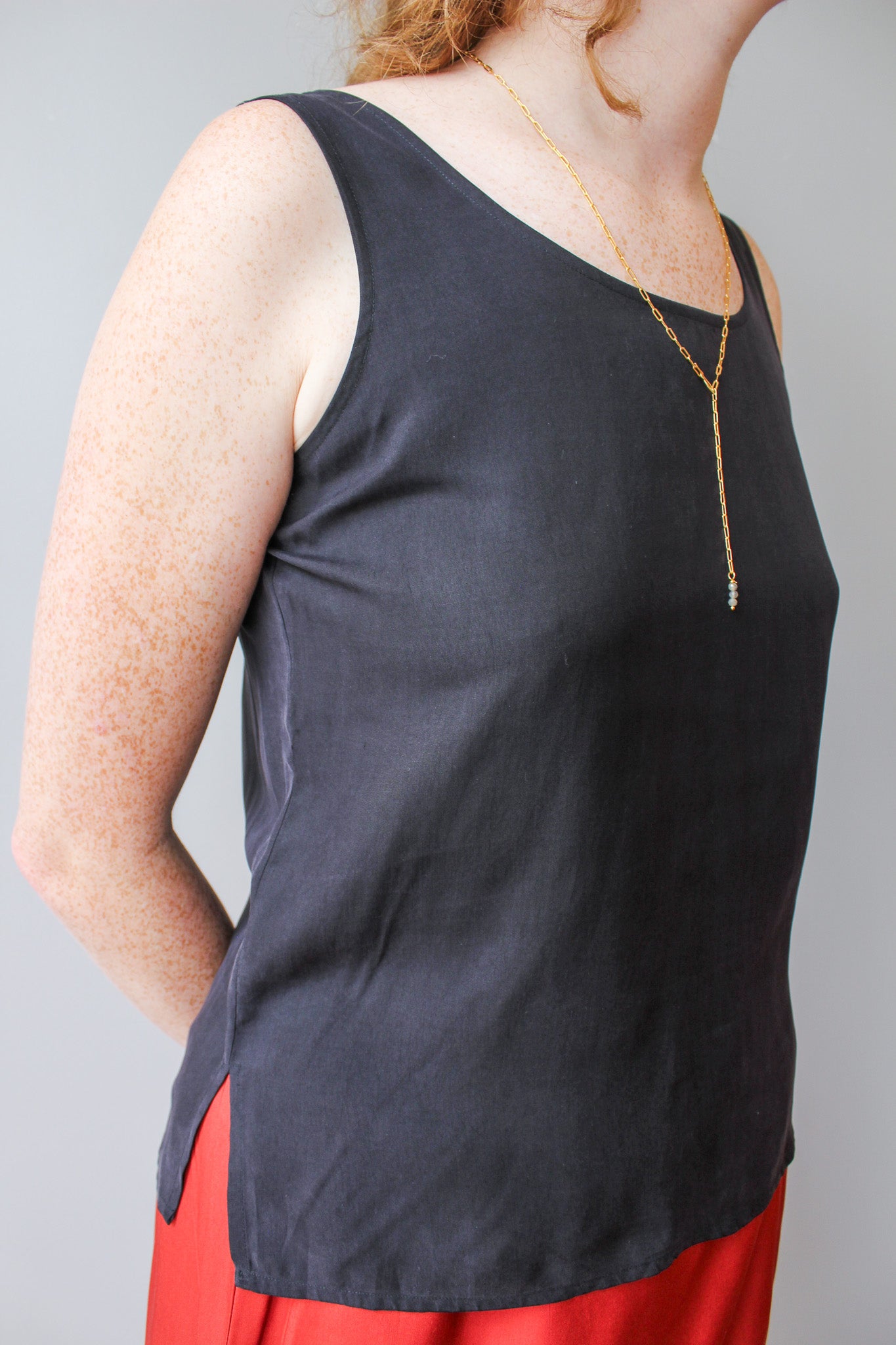 Vintage Midnight Silk Tank Size S