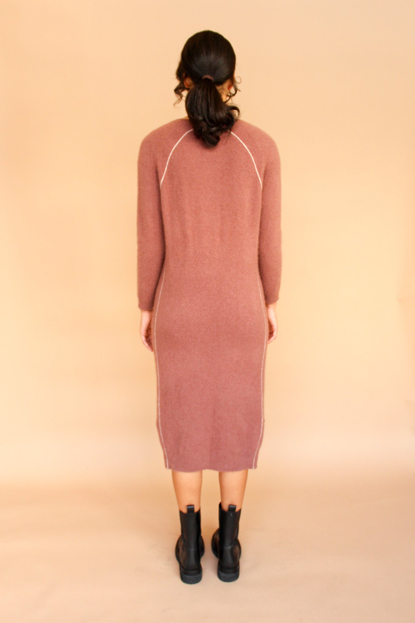 Vintage Mauve Raccoon Knit Dress Size M