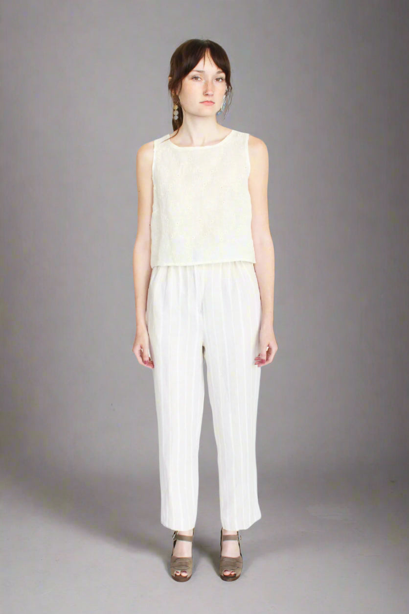Vintage Wheat Striped Linen Pants Size S