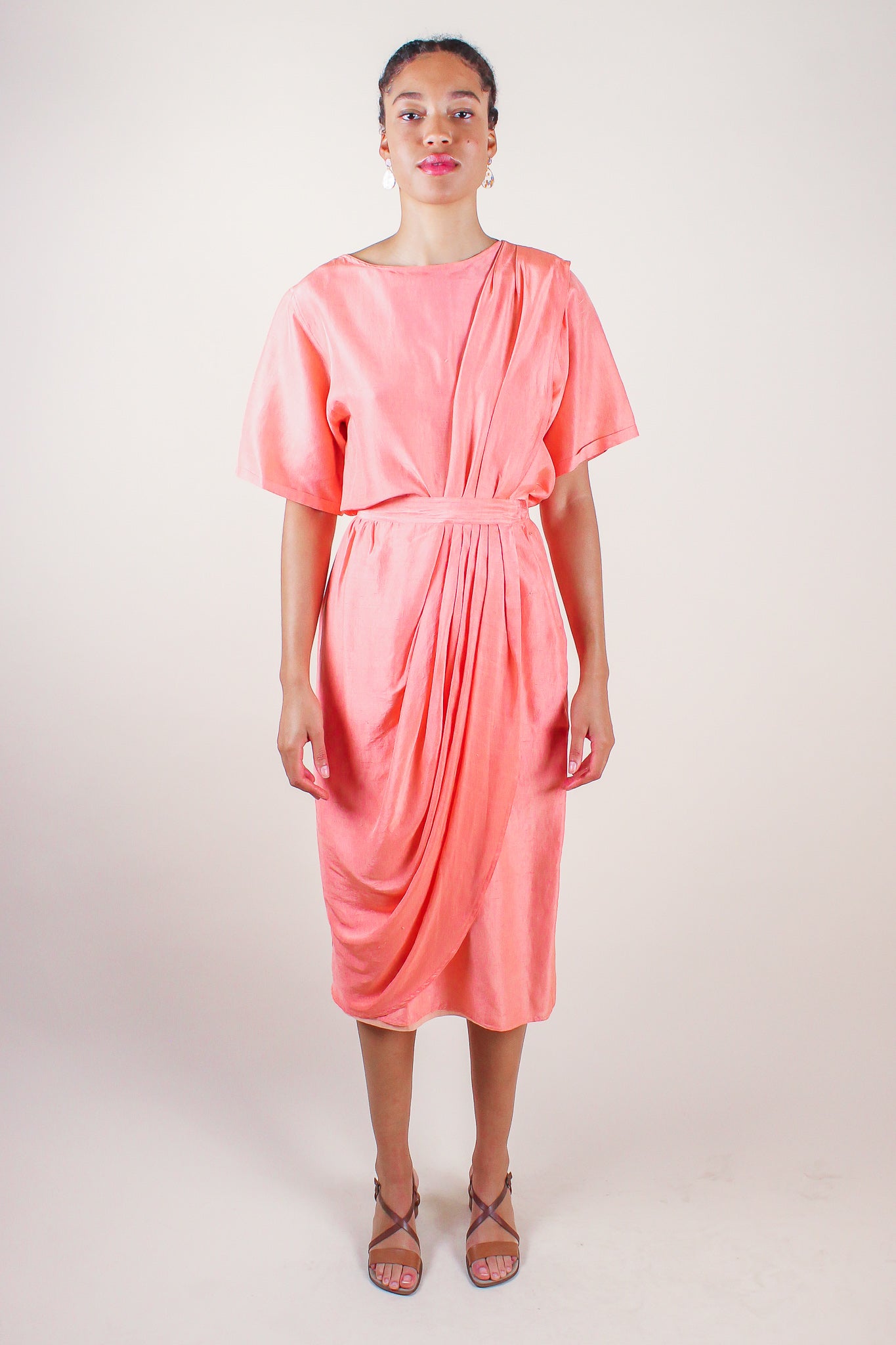 Vintage Two-Piece Peach Strap Dress XS
