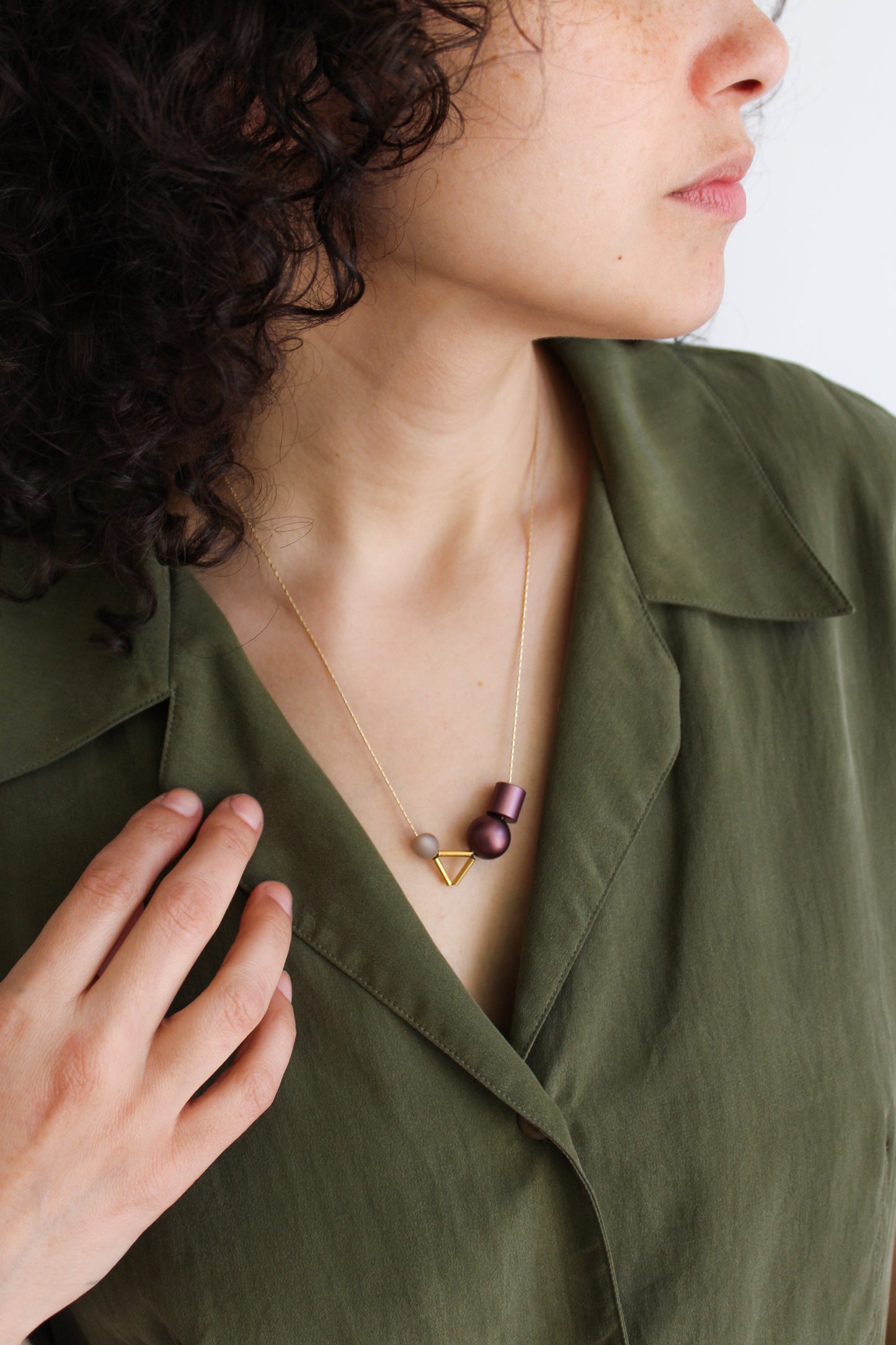 Aluminum Triangle Necklace