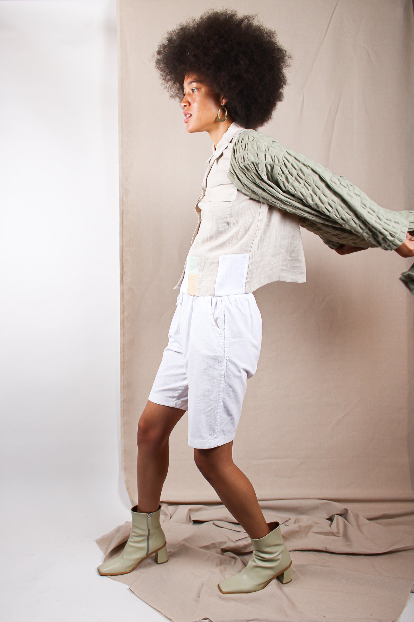 Waffle Coat in Sage Size M
