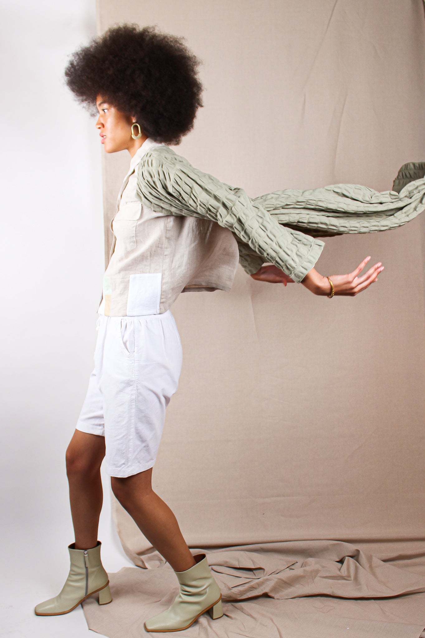 Waffle Coat in Sage Size M