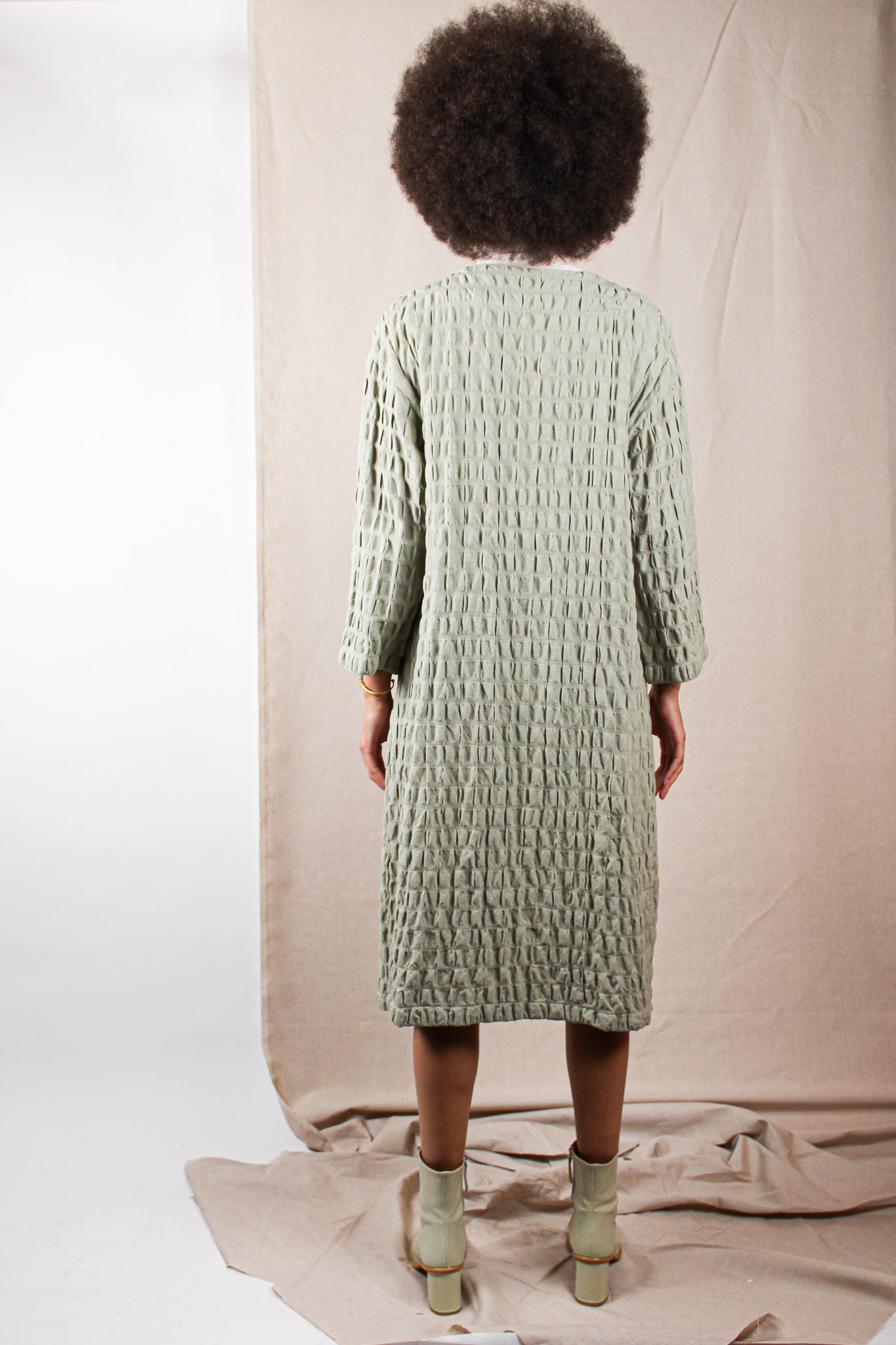 Waffle Coat in Sage Size M