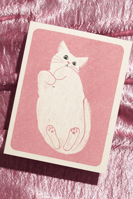 Cat on Glass Greeting Card