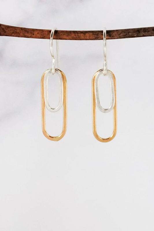 Small Double Paperclip Link Earrings