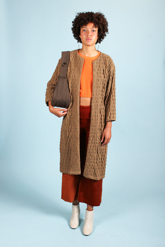 Waffle Coat in Walnut Size M