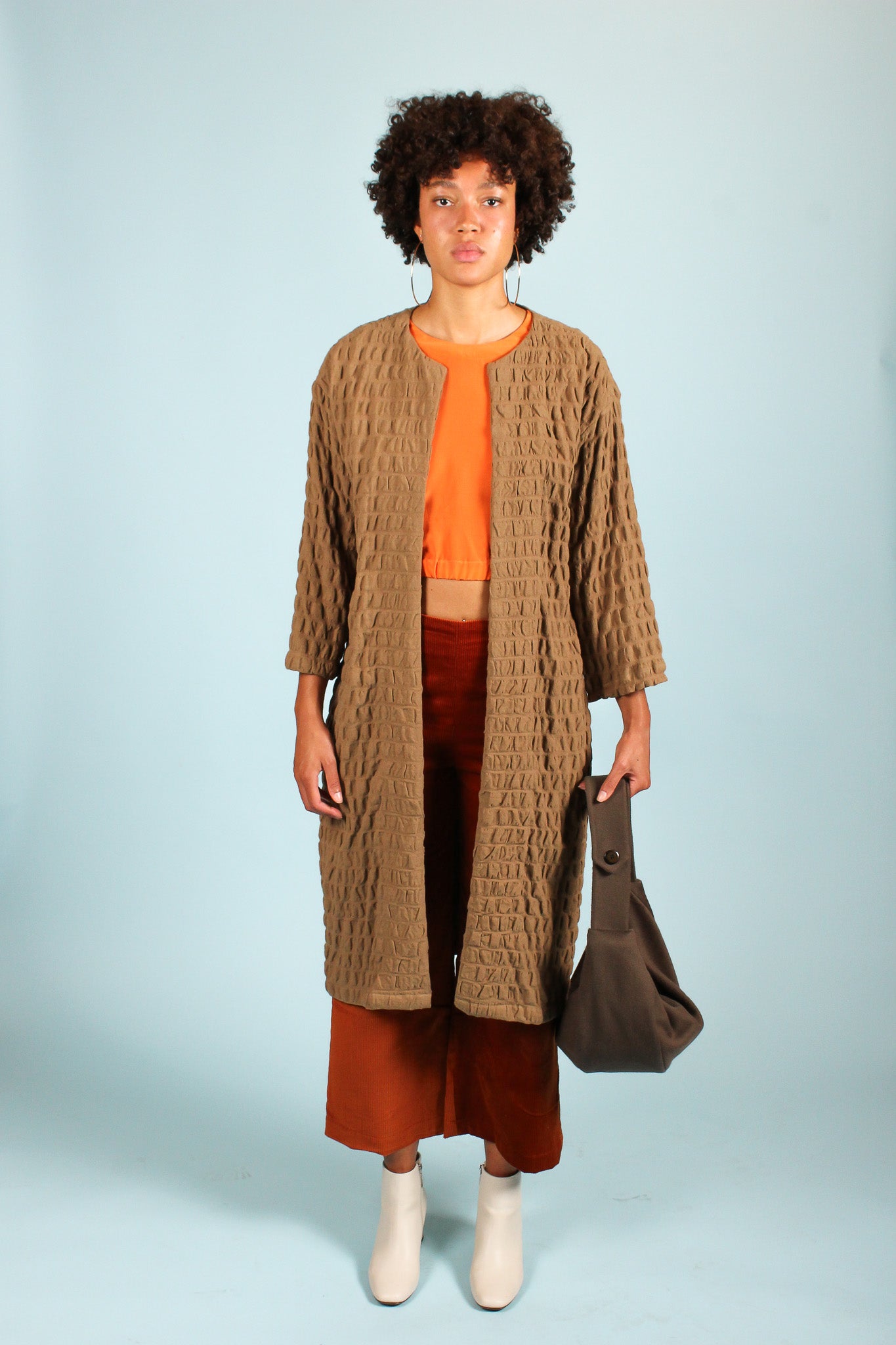 Waffle Coat in Walnut Size M
