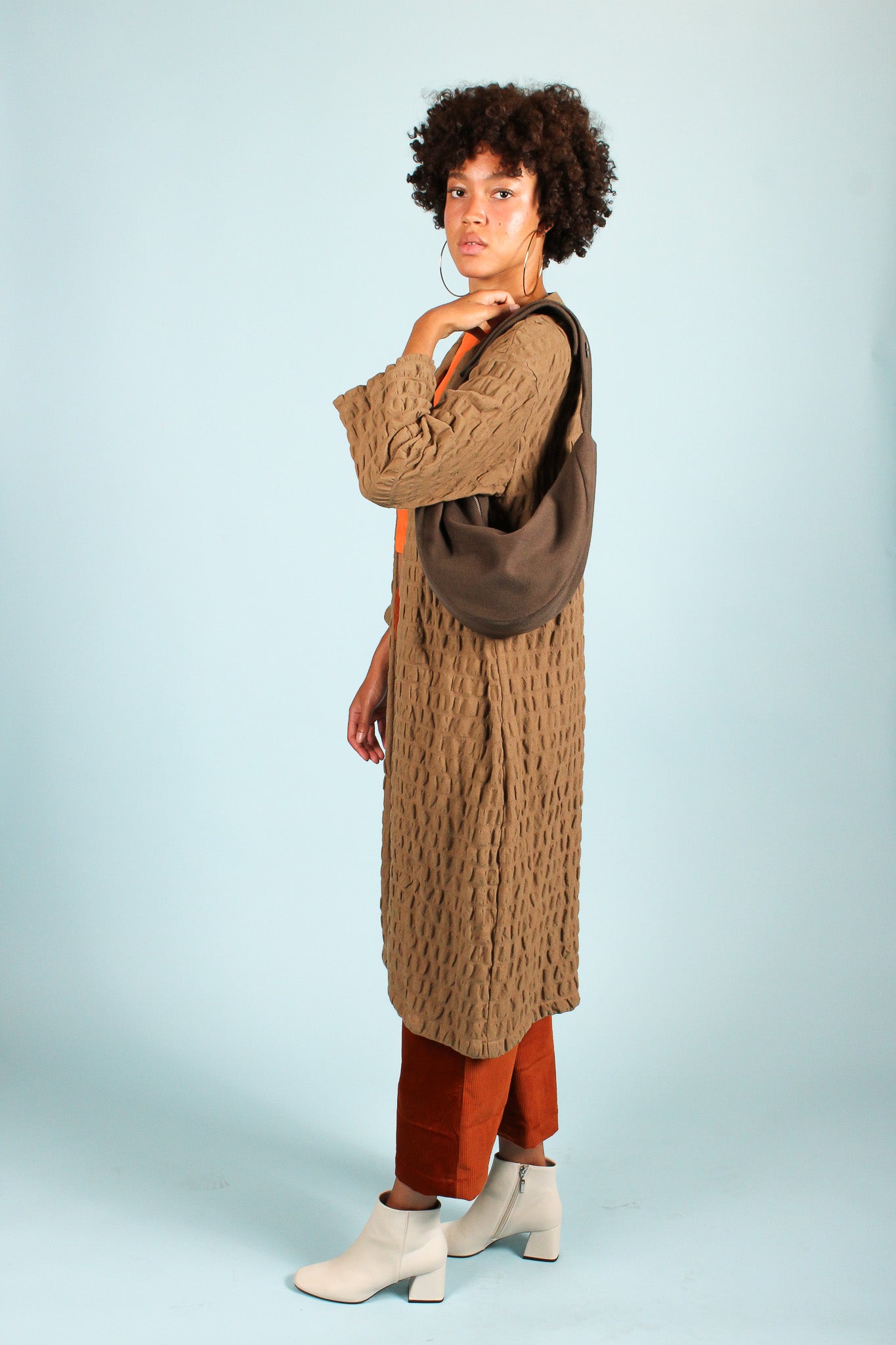Waffle Coat in Walnut Size M