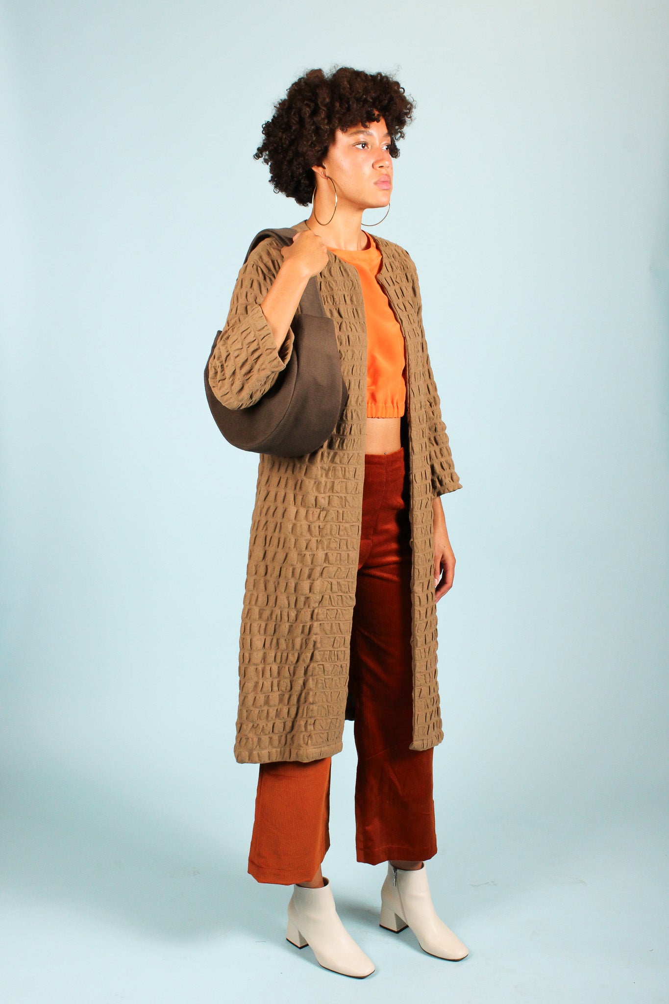Waffle Coat in Walnut Size M