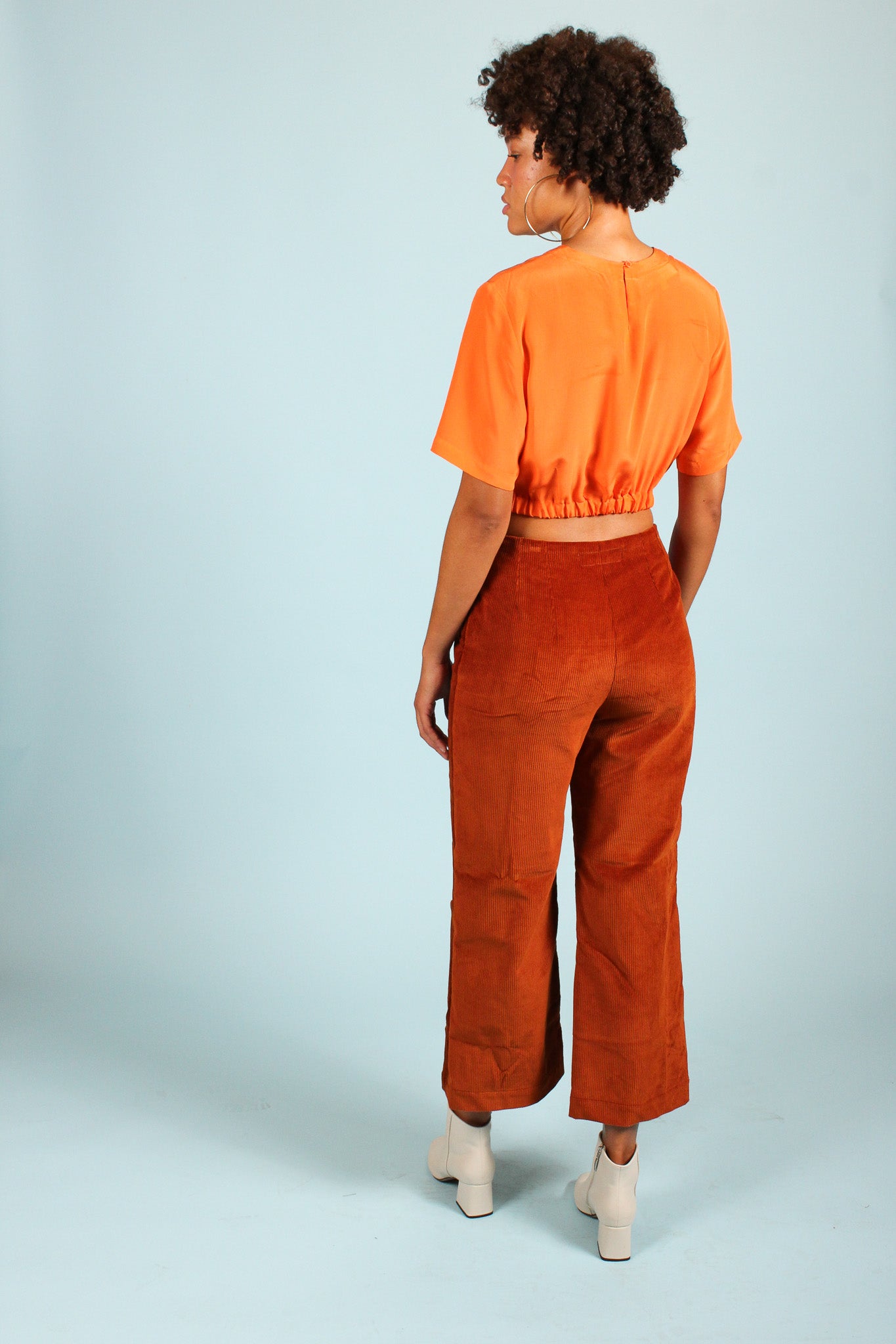Handmade Corduroy Pants in Rust Size S