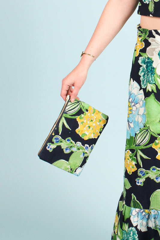 Handmade Pouch in Midnight Garden