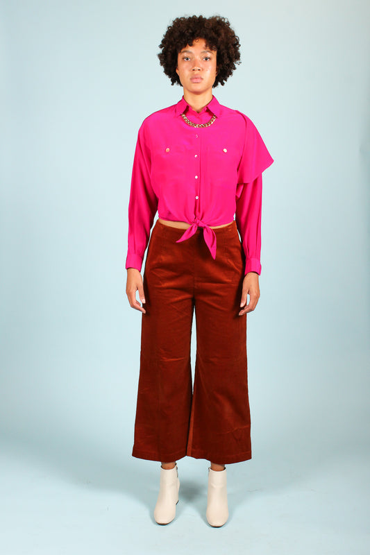 Handmade Corduroy Pants in Rust Size M