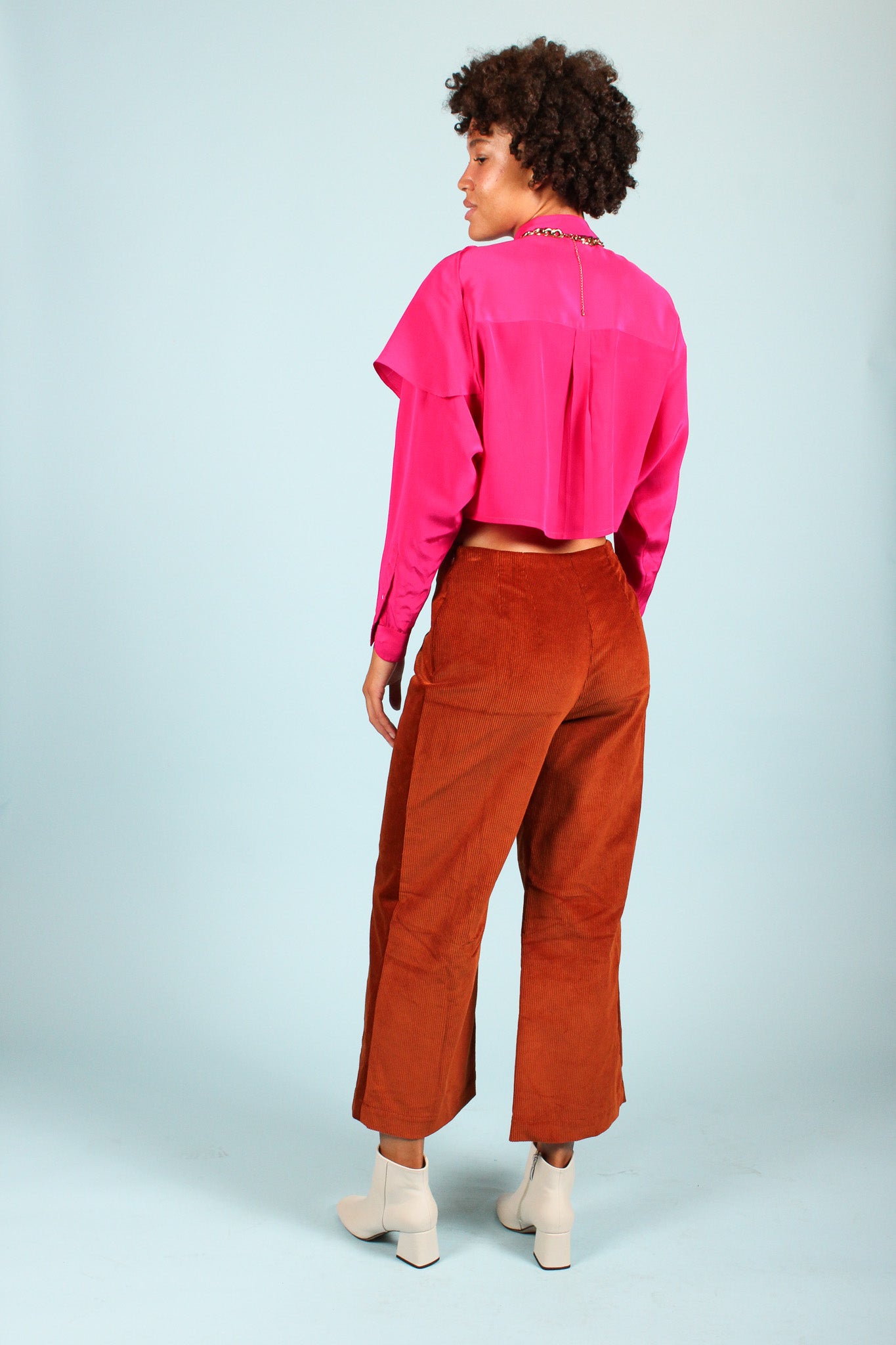 Handmade Corduroy Pants in Rust Size M