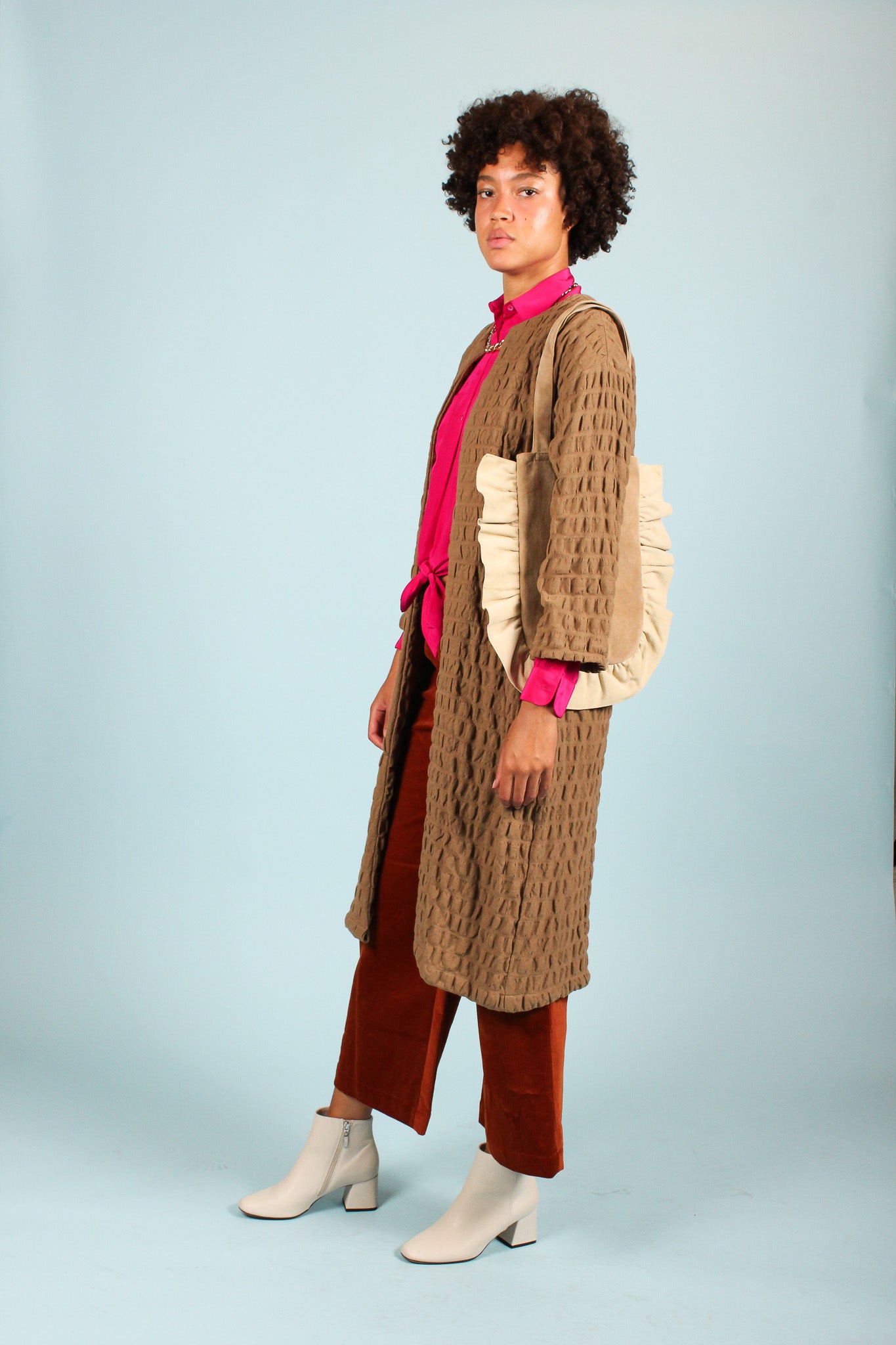 Waffle Coat in Walnut Size M