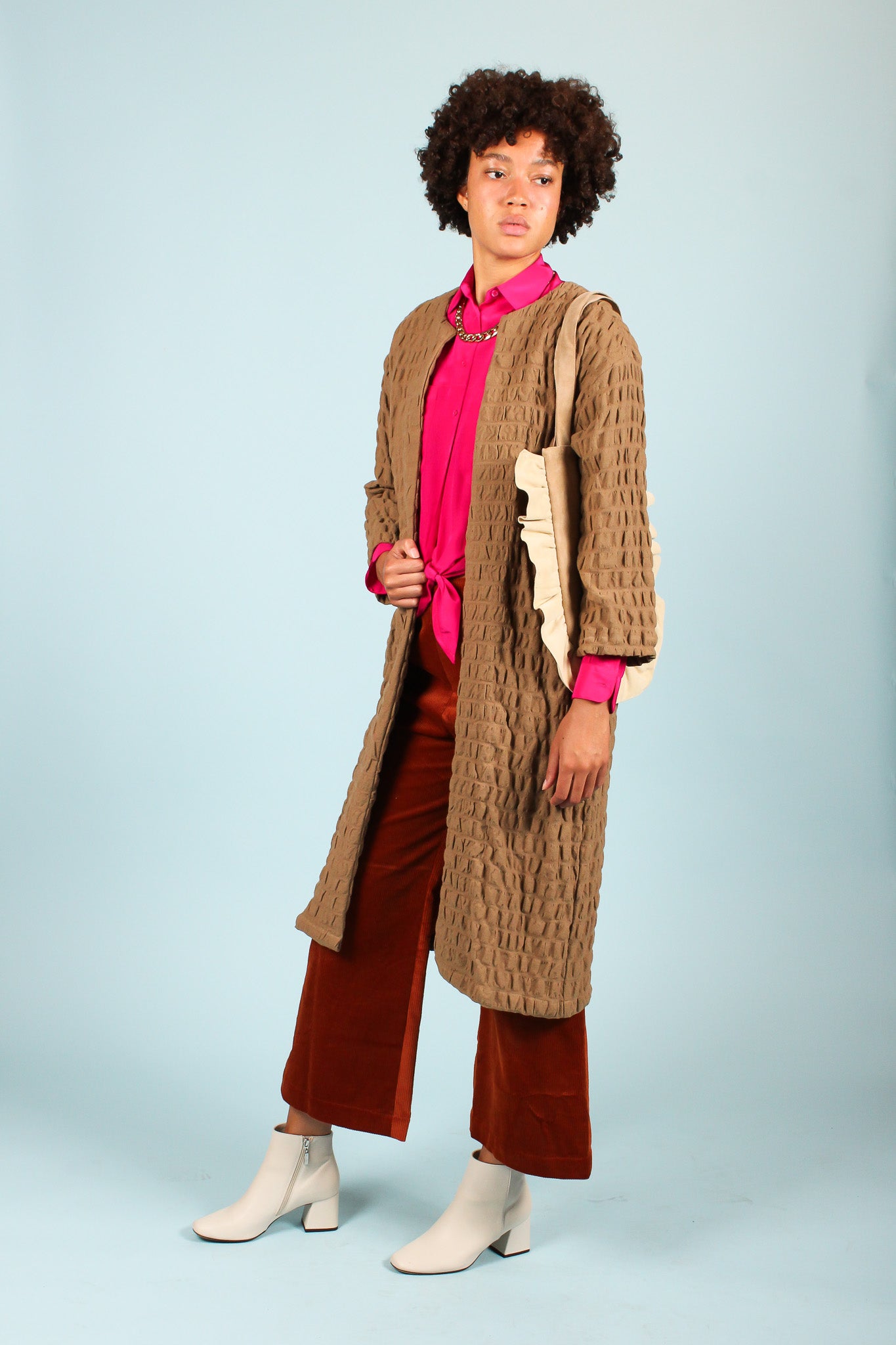 Waffle Coat in Walnut Size M