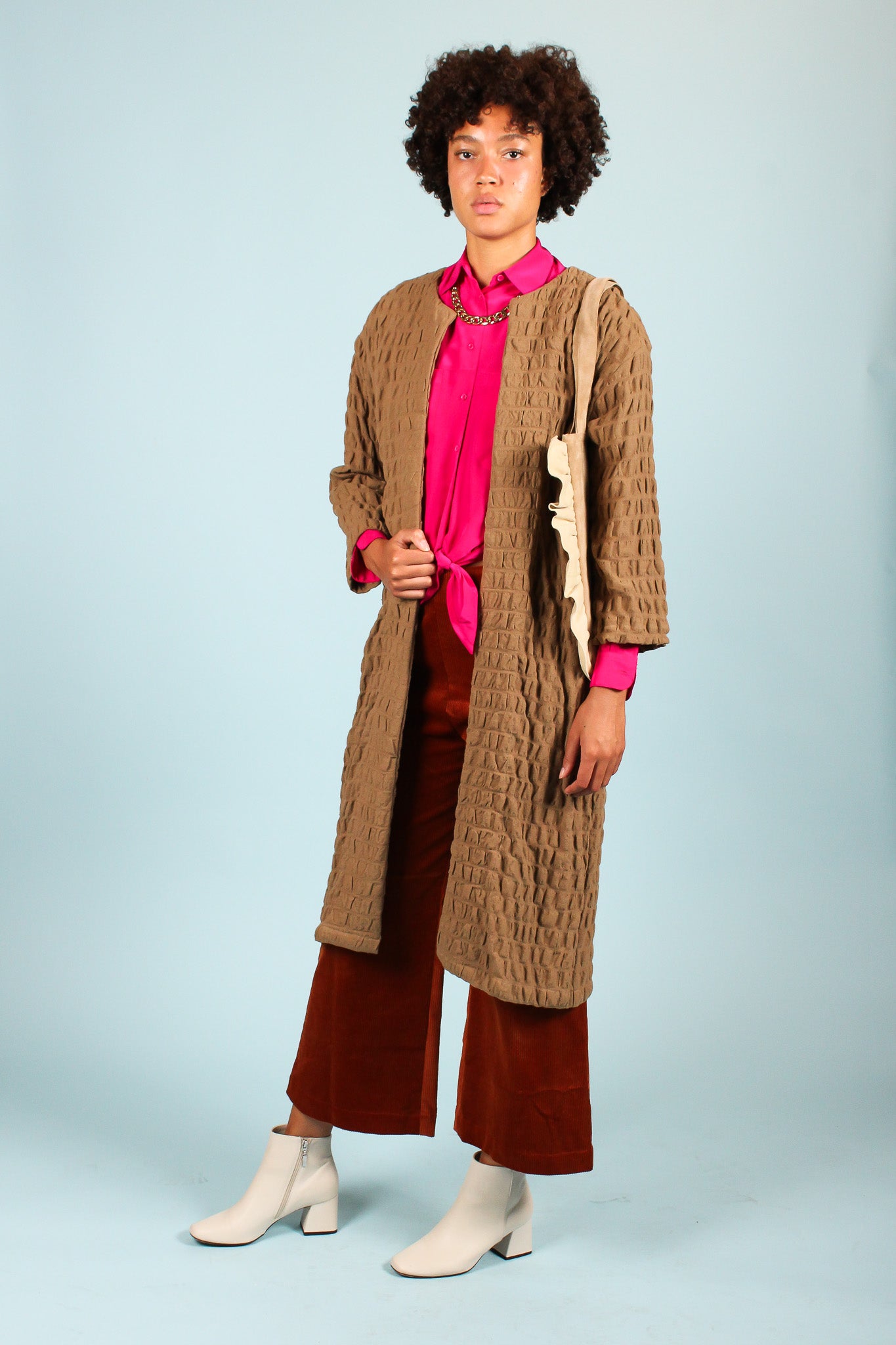 Waffle Coat in Walnut Size M