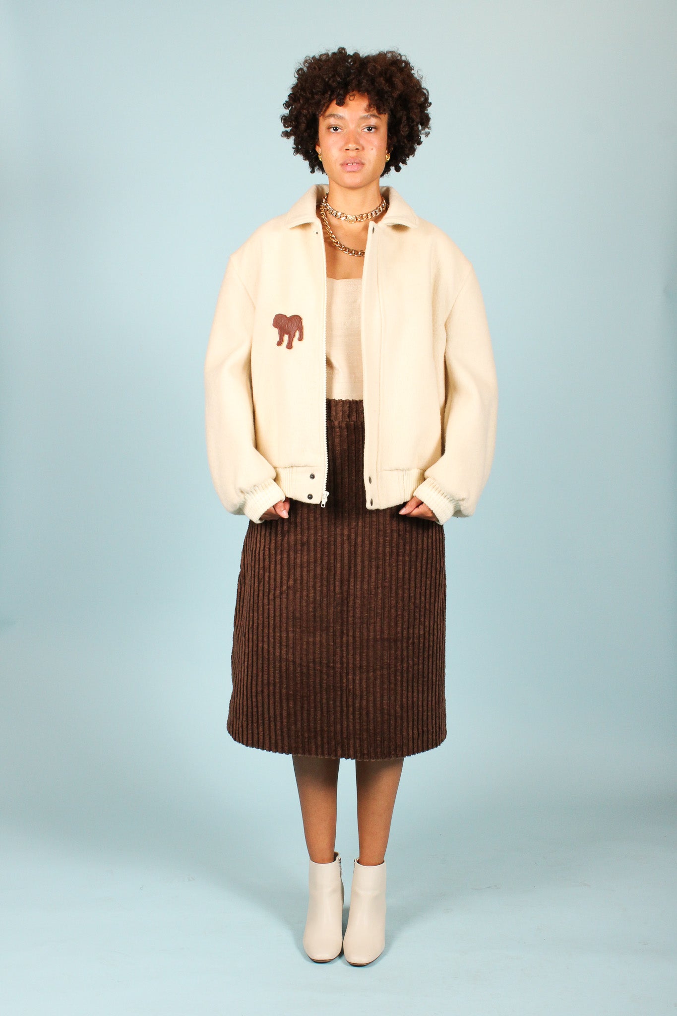 Redesigned Vintage Bulldog Wool Bomber Size XL