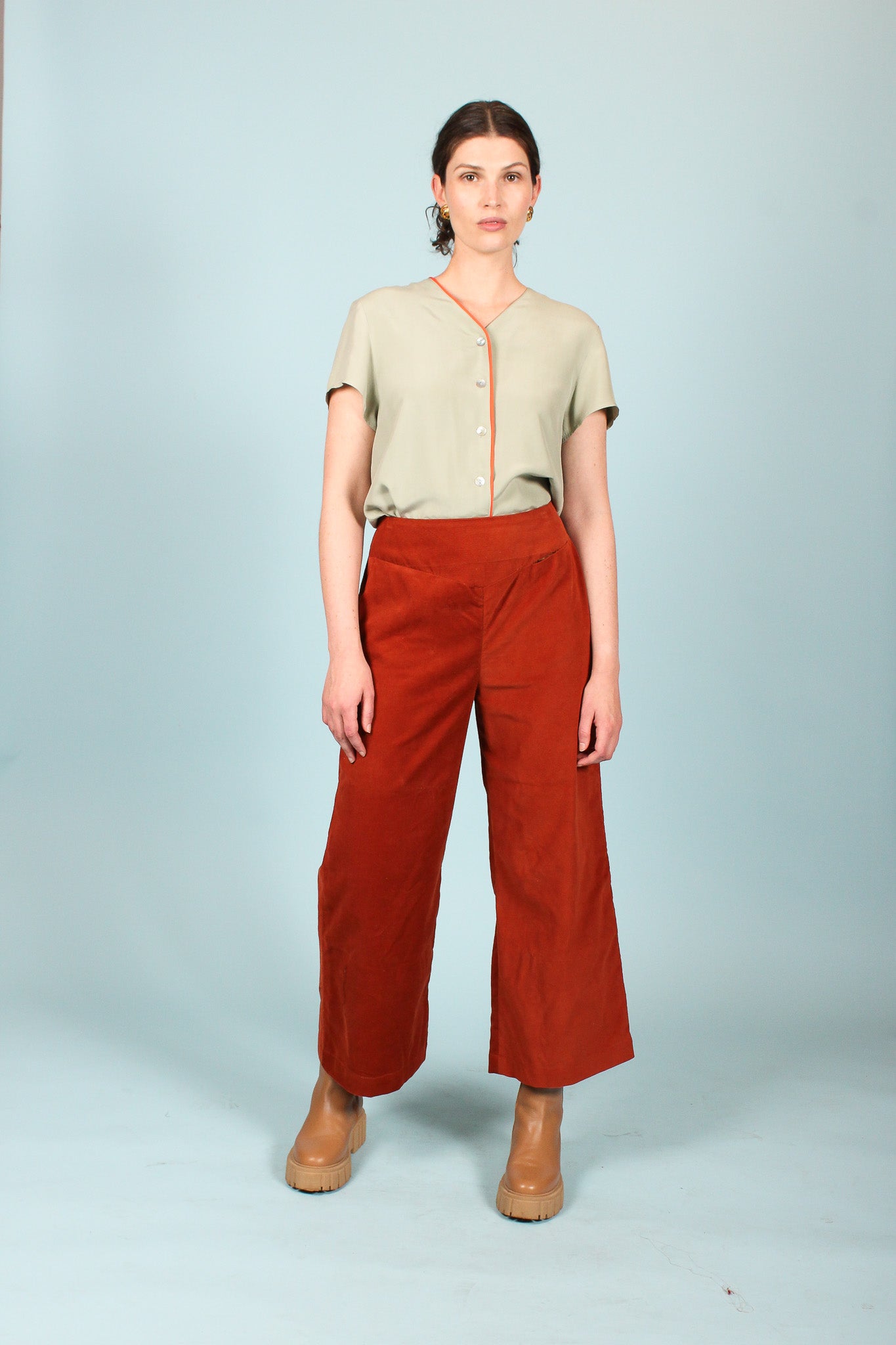 Redesigned Silk Trim Shirt in Oyster Size S