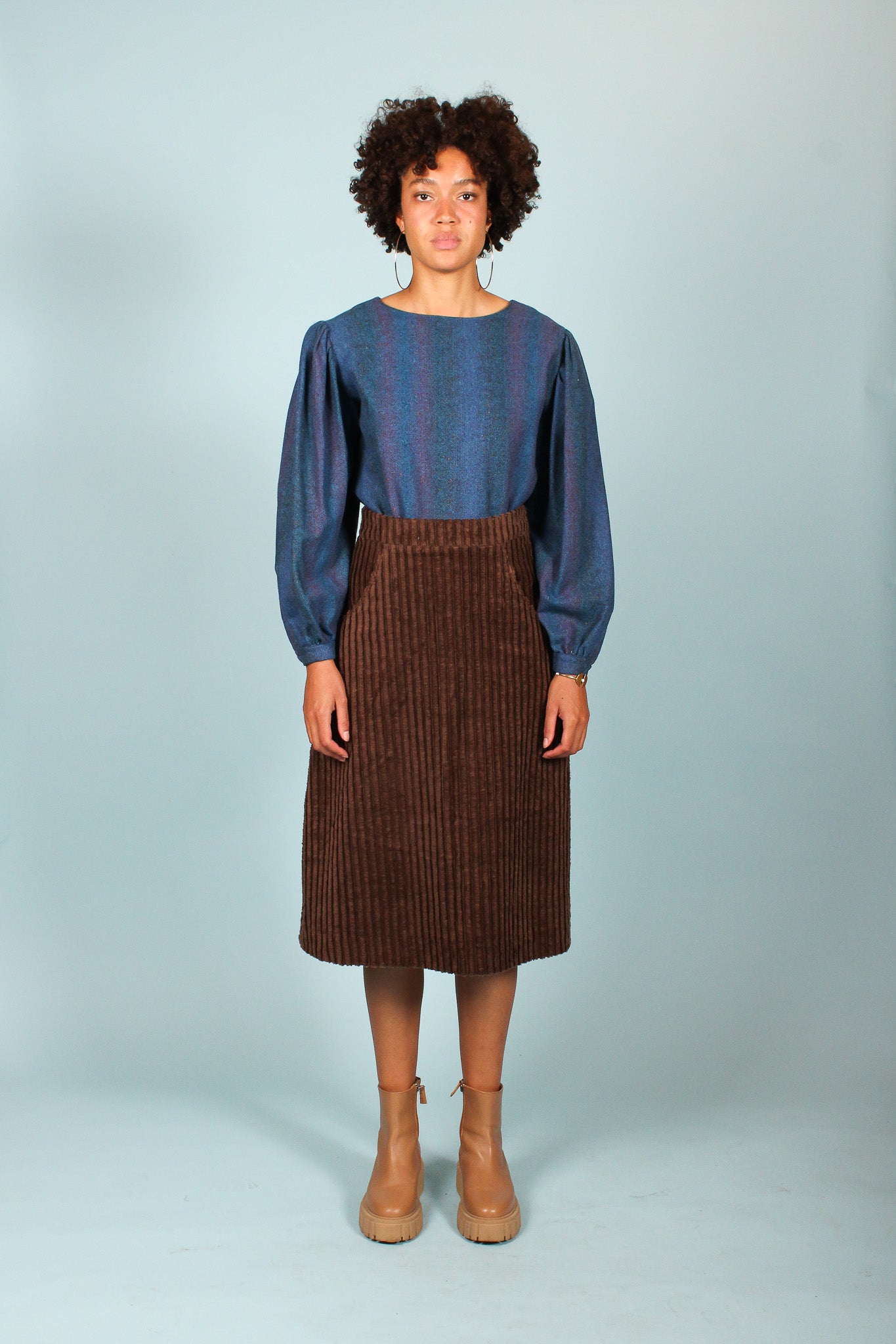 Redesigned Crop Wool Top in Melange Size L