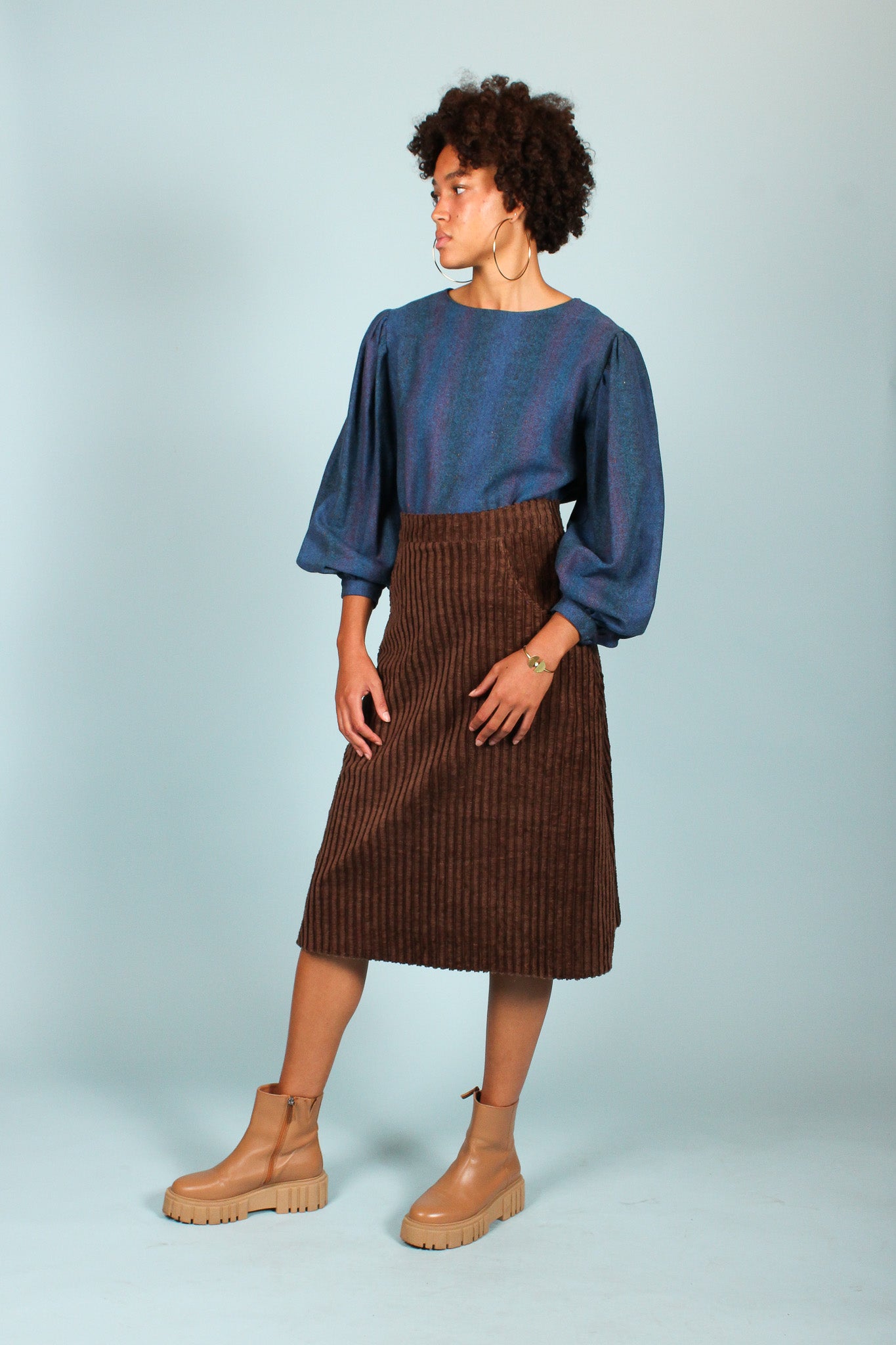 Redesigned Crop Wool Top in Melange Size L