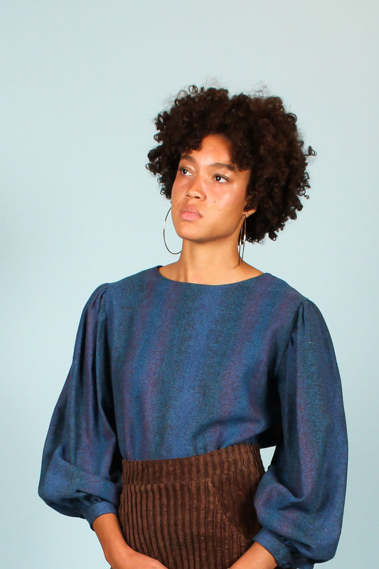 Redesigned Crop Wool Top in Melange Size L
