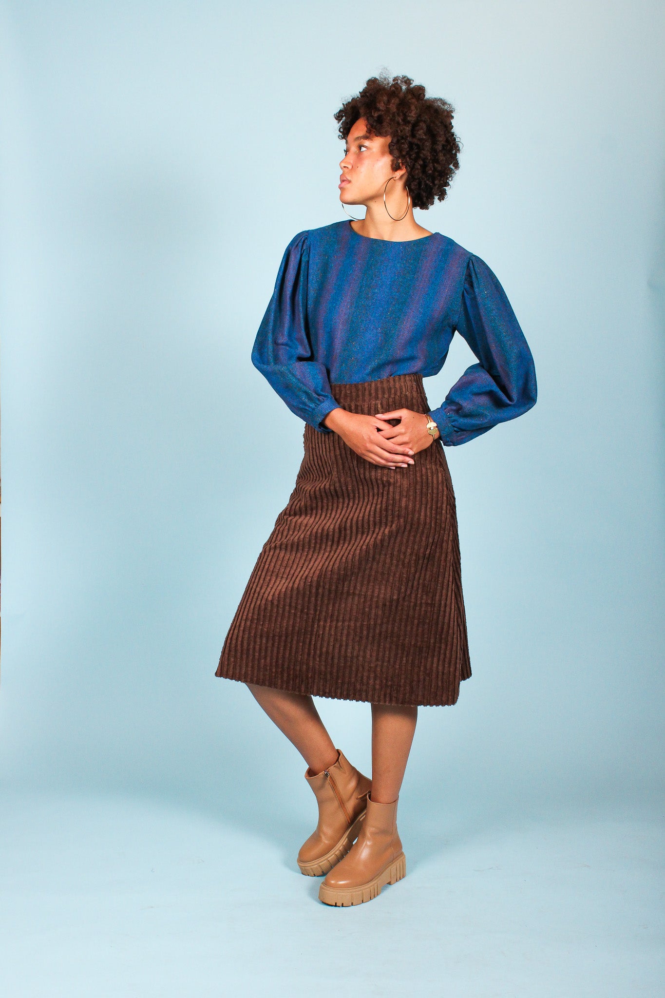 Redesigned Crop Wool Top in Melange Size L