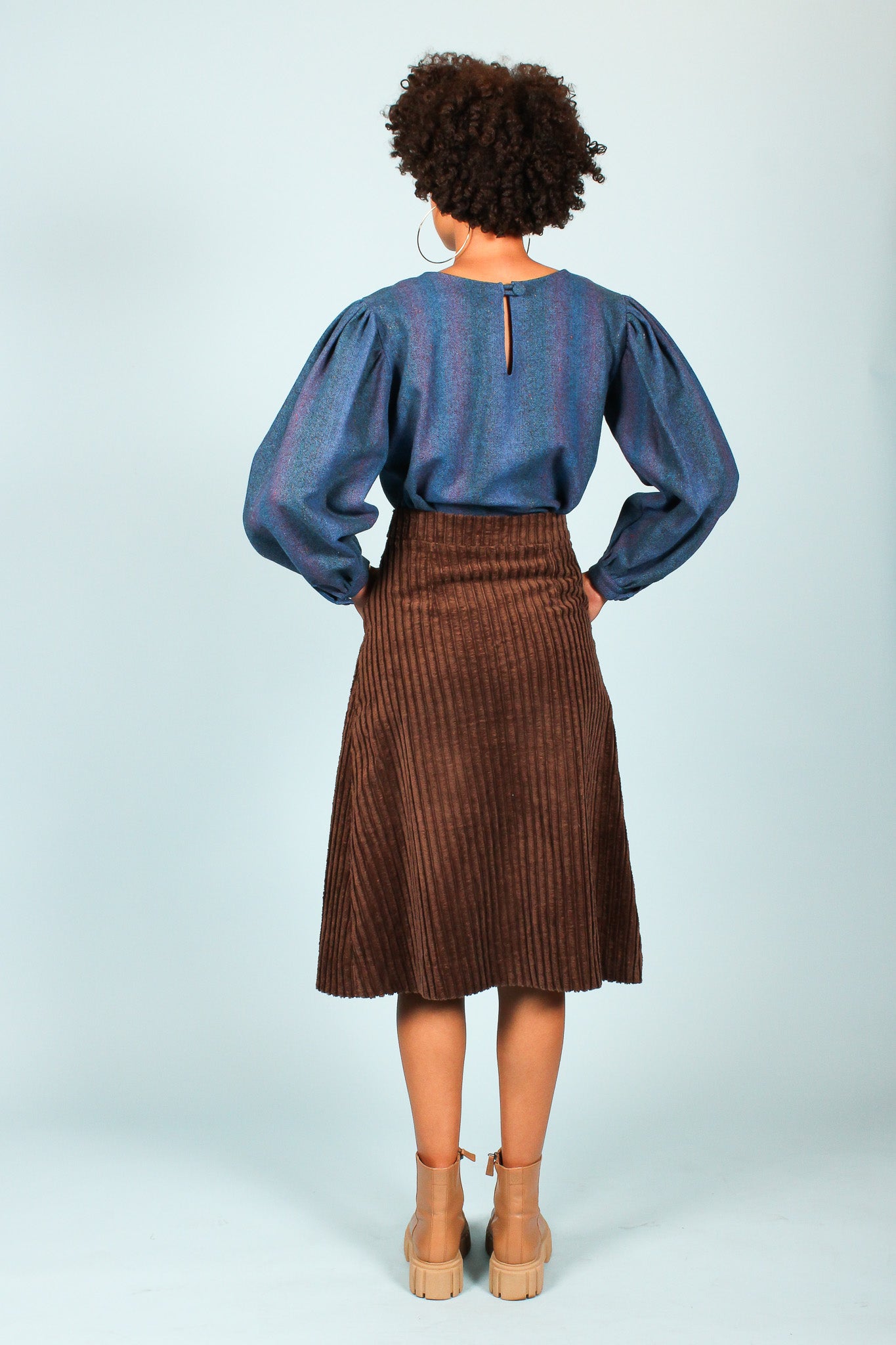 Redesigned Crop Wool Top in Melange Size L