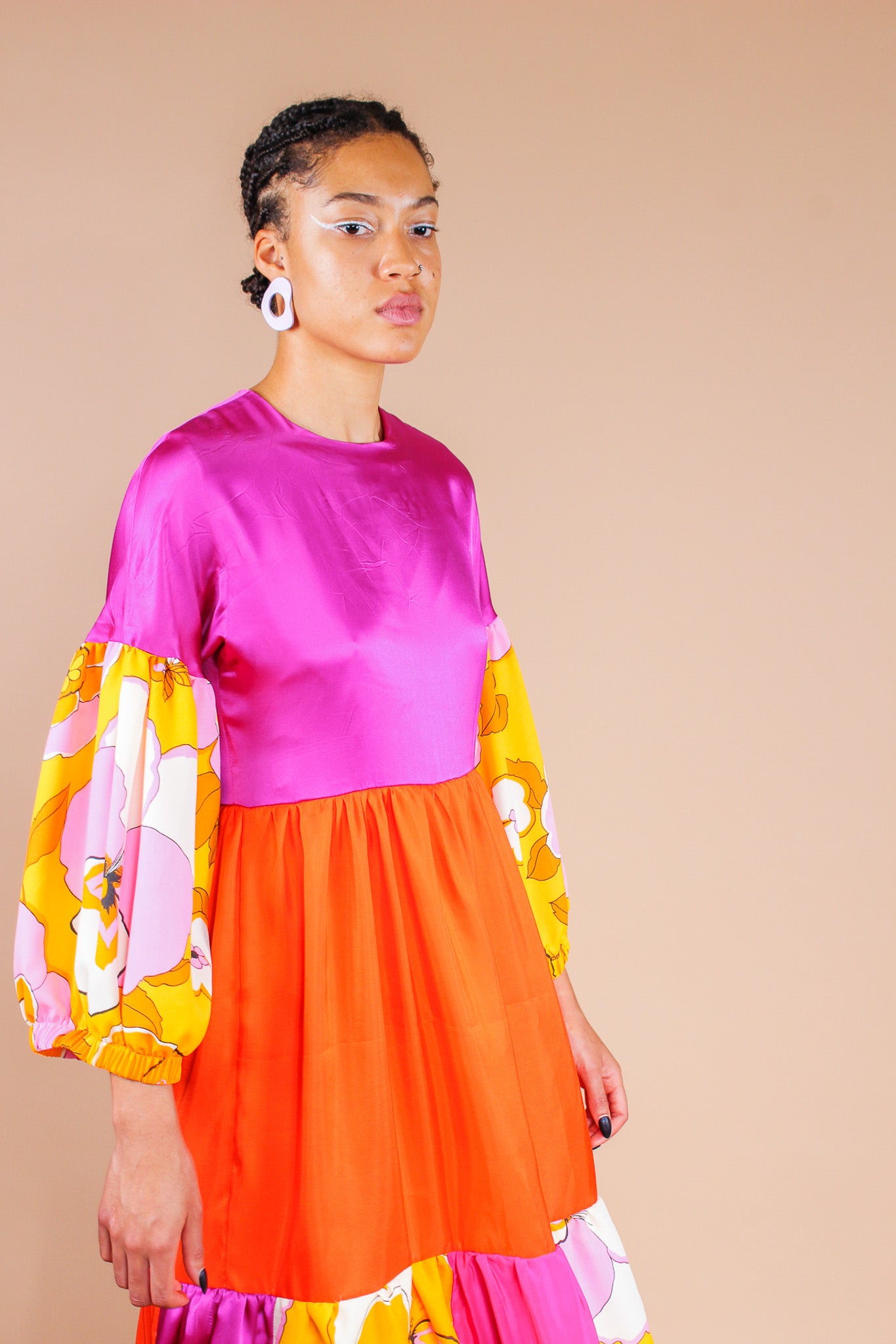 Vivid Upcycled Patchwork Dress Size M