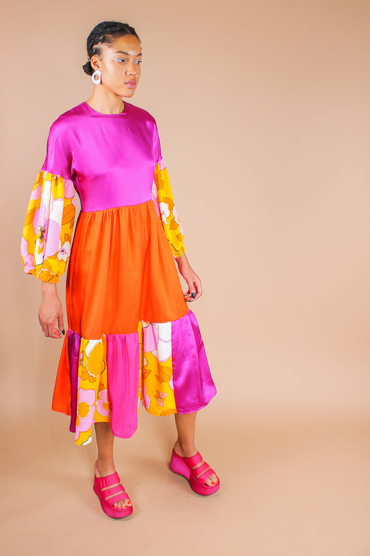 Vivid Upcycled Patchwork Dress Size M