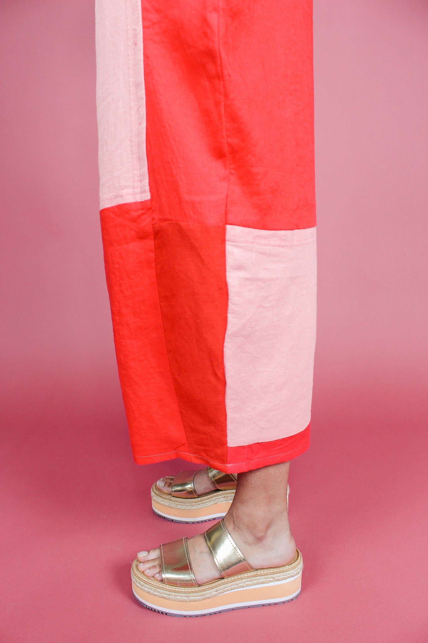 Upcycled Patchwork Linen Pants Size XL