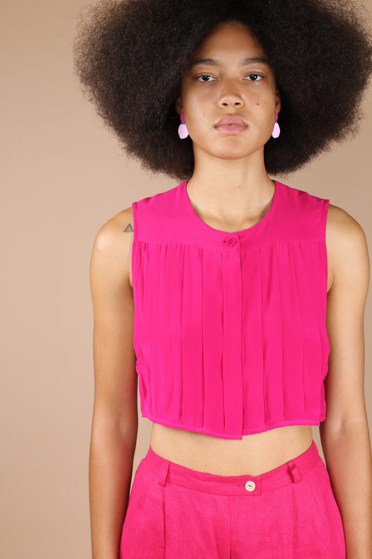 Redesigned Fuchsia Crop Top Size S