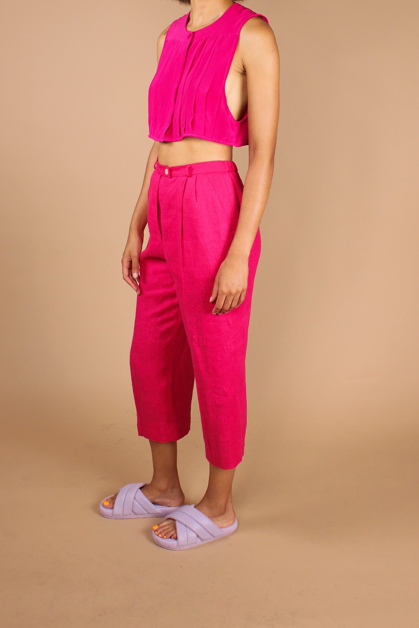 Redesigned Fuchsia Crop Top Size S