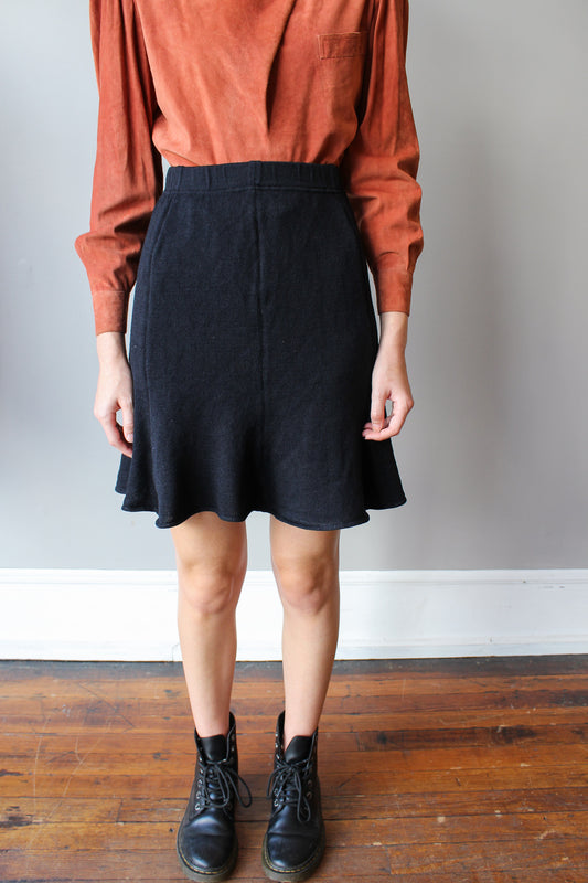 Vintage St. John Black Knit Skirt Size XS