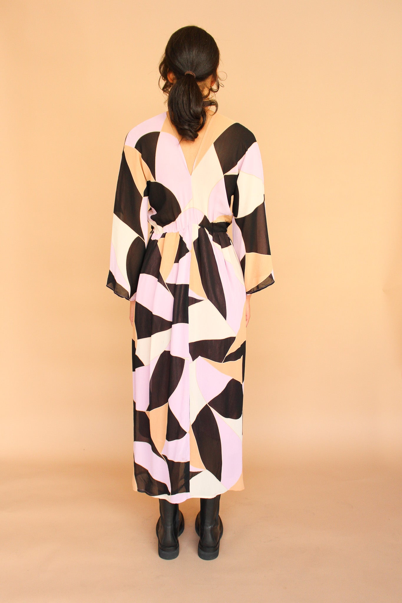 Vintage 70's Abstract Maxi Dress Size M