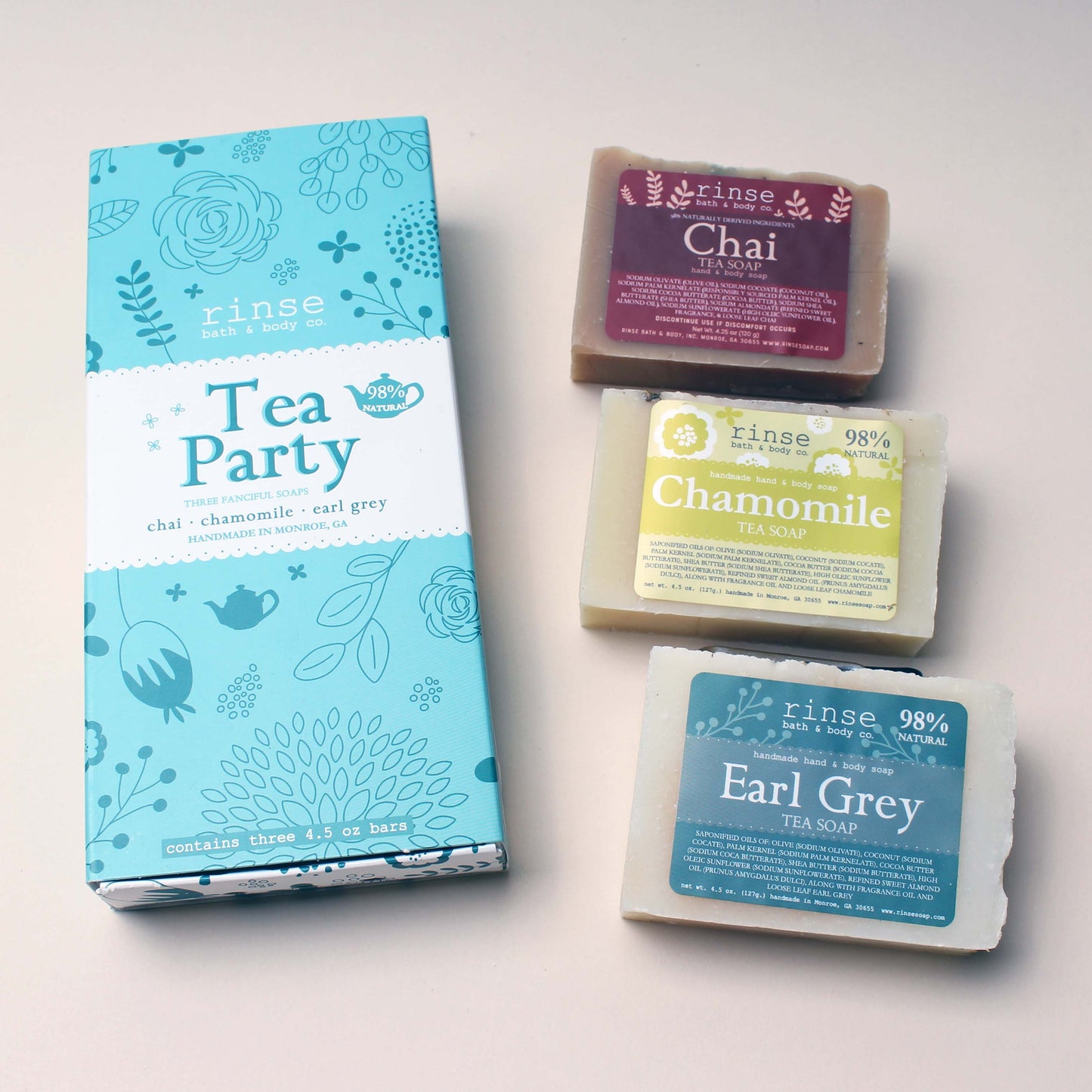 Tea Party Soap Trio Box